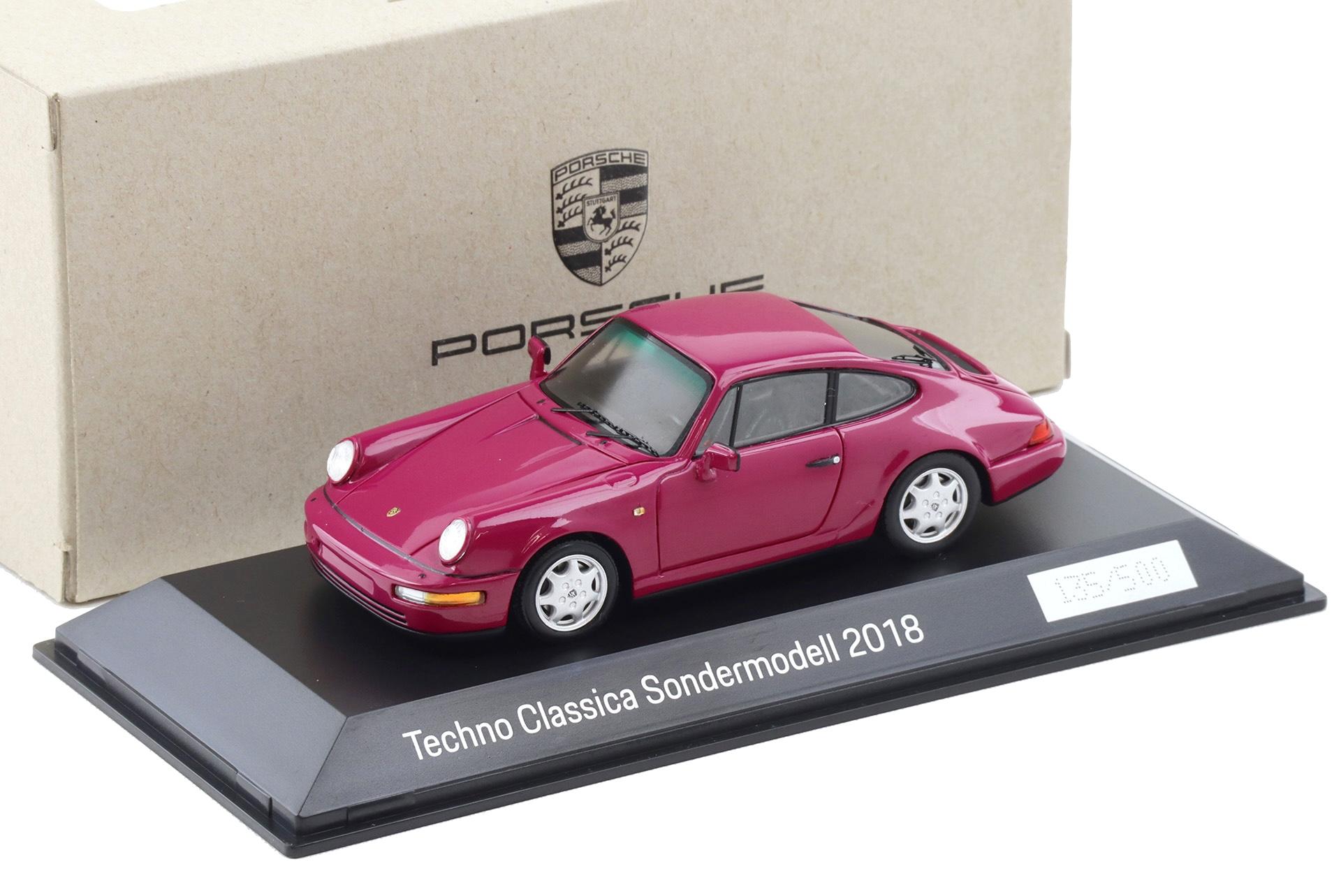 1:43 Spark Porsche 911 964 Carrera 4 Rubystone Techno Classica 2018 WAX DEALER