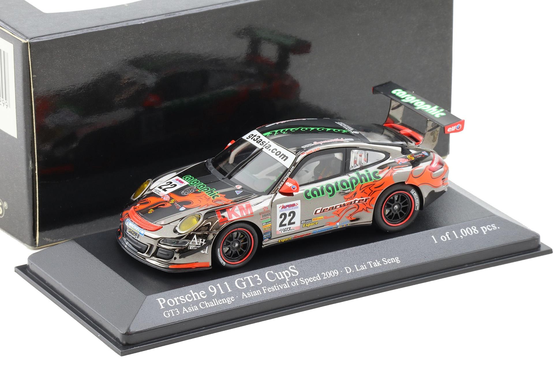 1:43 Minichamps Porsche 911 997 GT3 CupS David Lai Tak Seng #22 Asian of Speed 2009