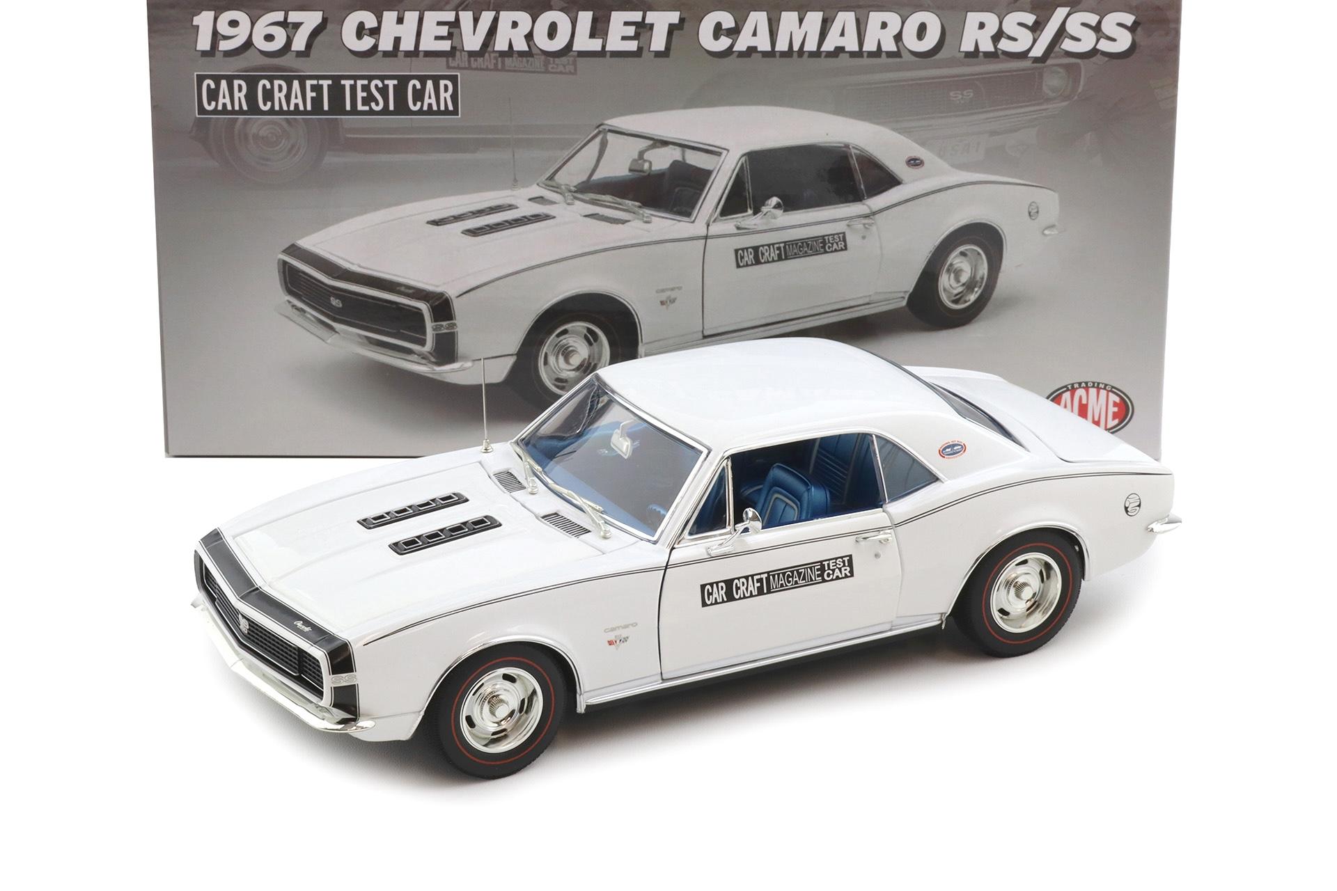 1:18 ACME 1967 Chevrolet Camaro RS/SS Coupe Car Craft Test Car white A1805734