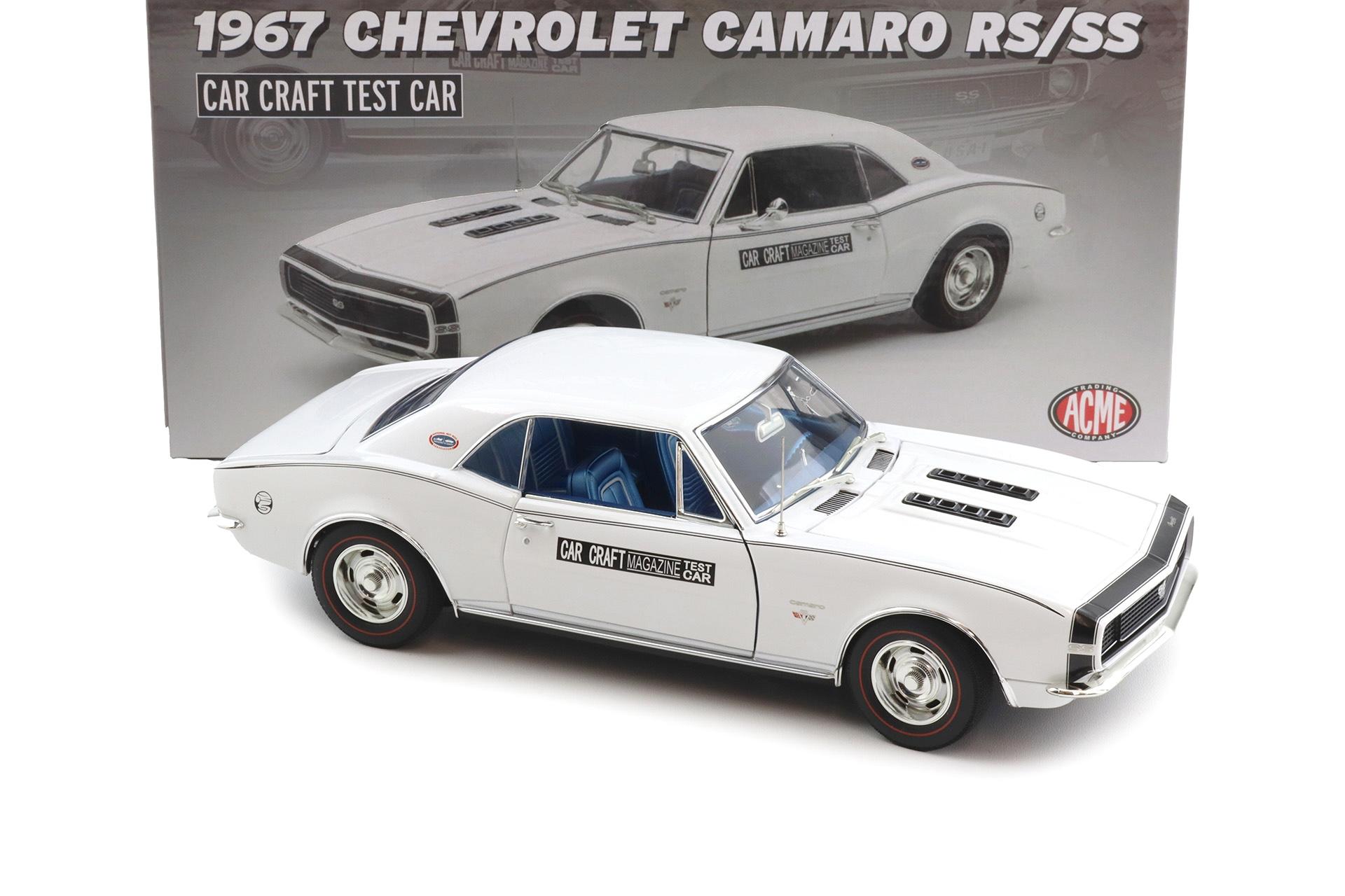 1:18 ACME 1967 Chevrolet Camaro RS/SS Coupe Car Craft Test Car white A1805734