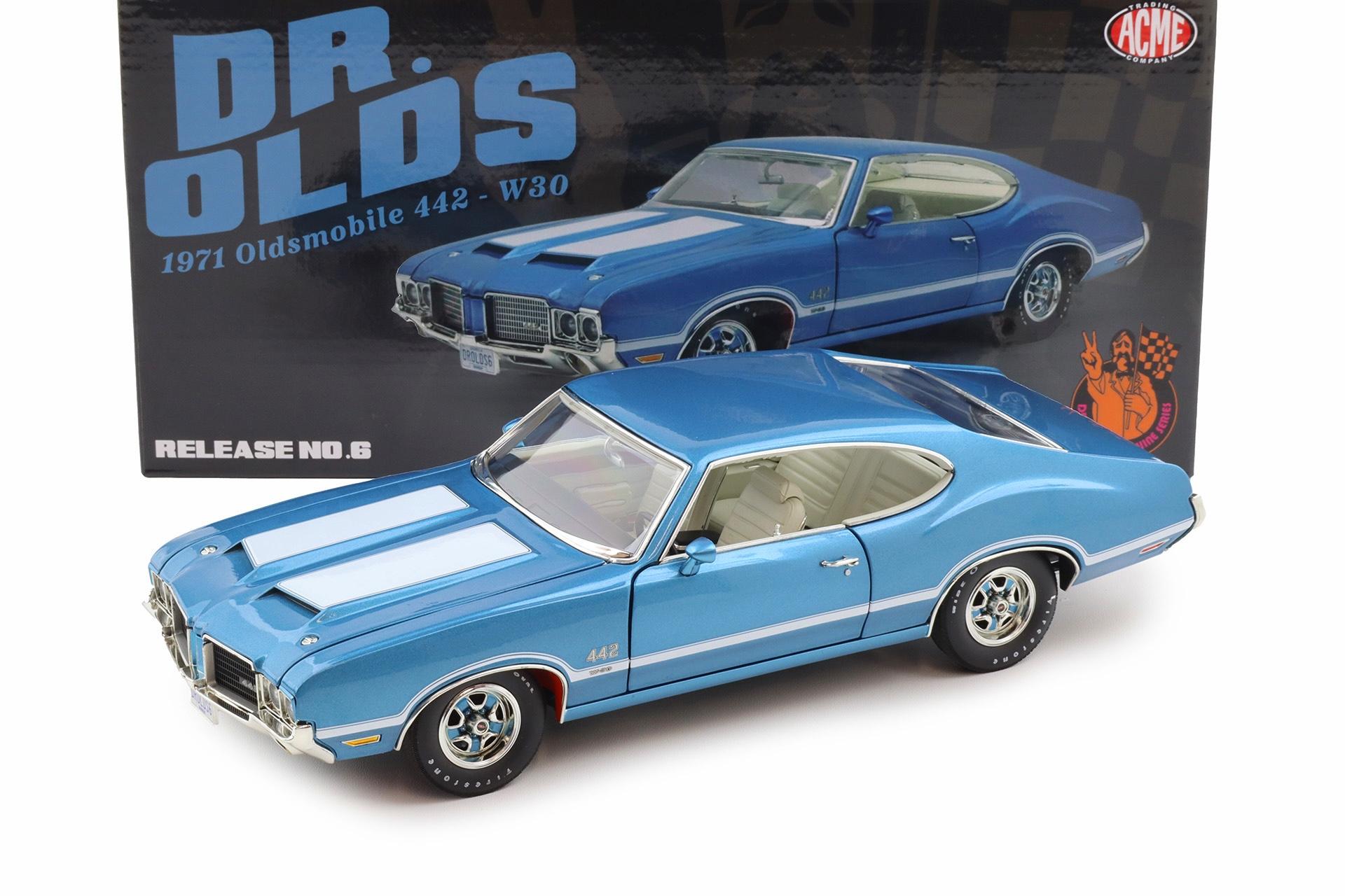 1:18 ACME 1971 Oldsmobile 442 - W30 Coupe Dr. Olds Viking blue A1805632