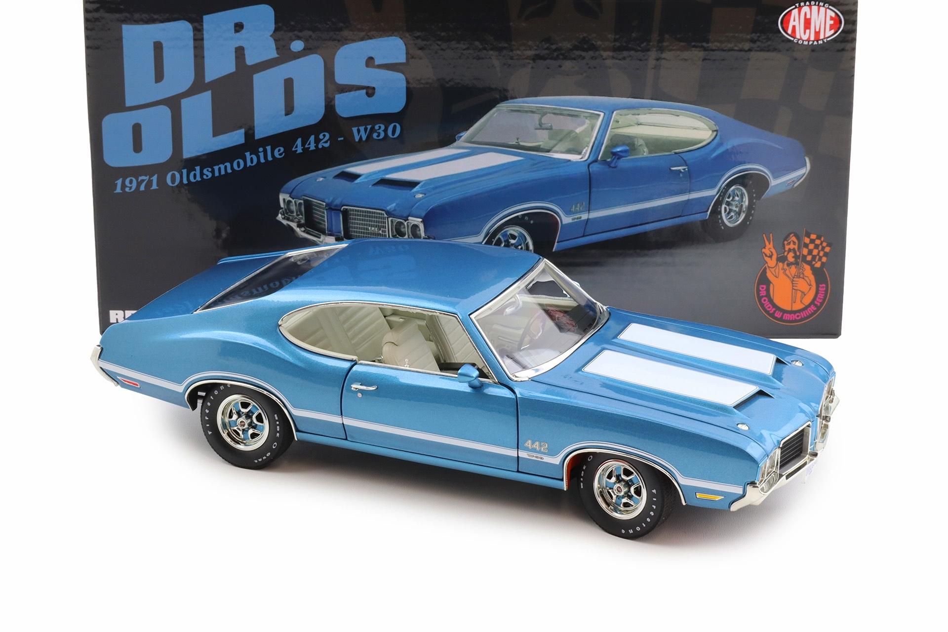 1:18 ACME 1971 Oldsmobile 442 - W30 Coupe Dr. Olds Viking blue A1805632