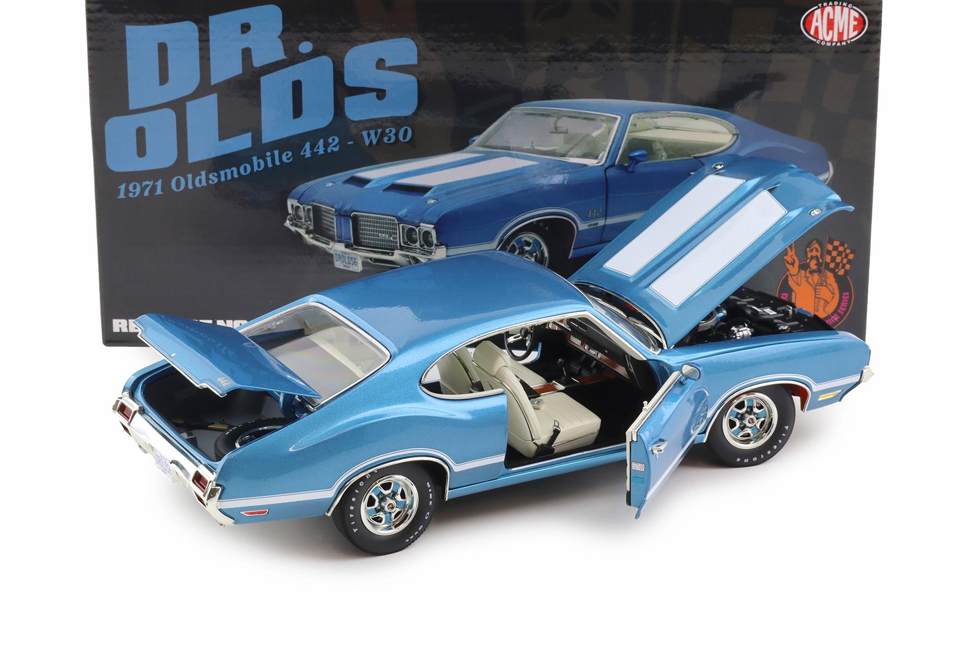 1:18 ACME 1971 Oldsmobile 442 - W30 Coupe Dr. Olds Viking blue A1805632