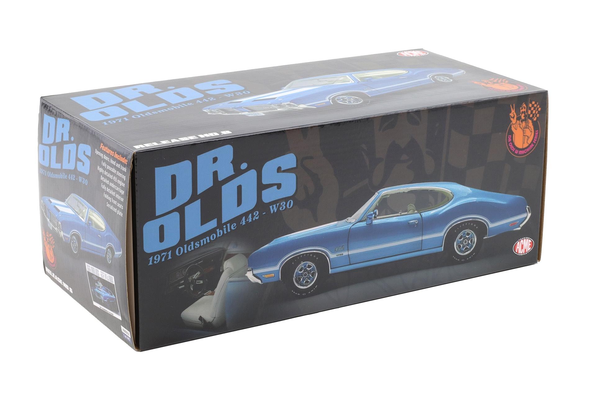 1:18 ACME 1971 Oldsmobile 442 - W30 Coupe Dr. Olds Viking blue A1805632