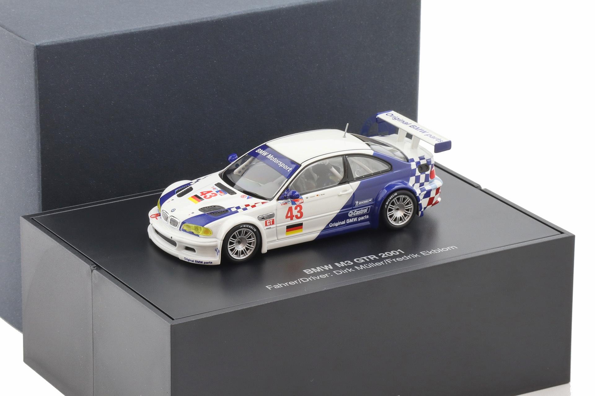 1:43 Minichamps BMW M3 GTR 2001 Müller/ Ekblom #43 DEALER VERSION