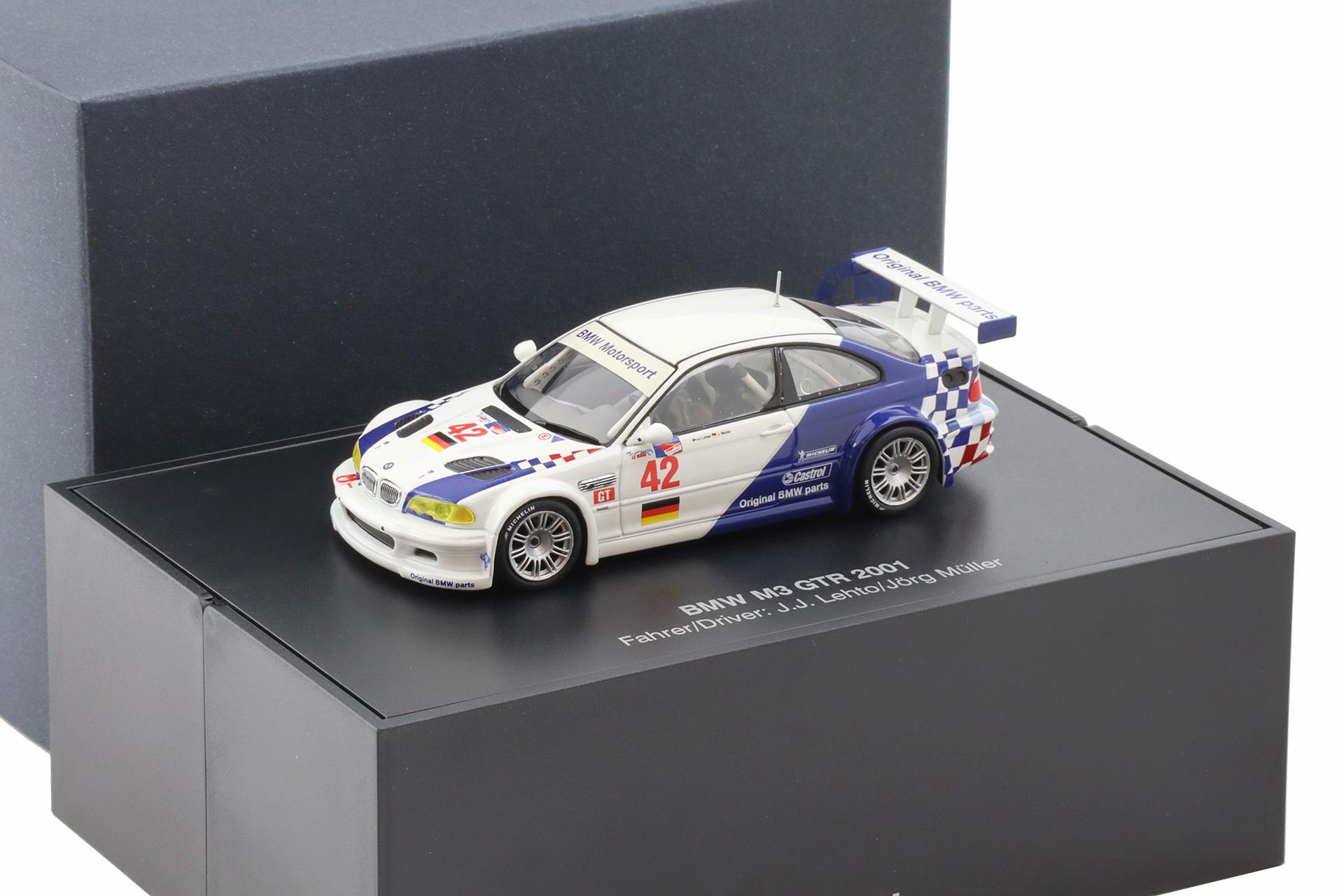 1:43 Minichamps BMW M3 GTR 2001 ALMS Müller/Letho #42 DEALER VERSION