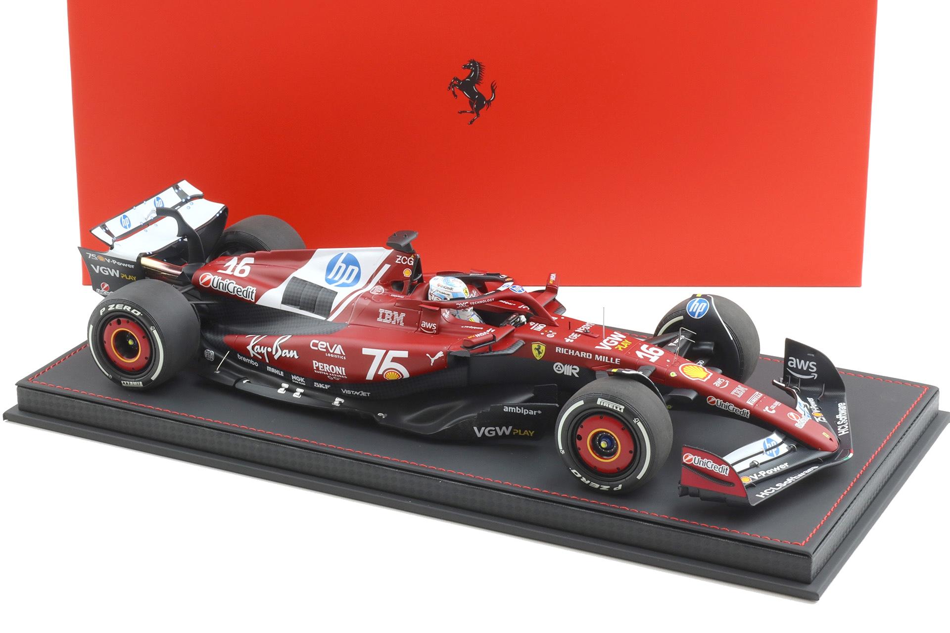 1:18 BBR Ferrari SF-25 F1 Monaco GP 2025 C. Leclerc #16 with Showcase