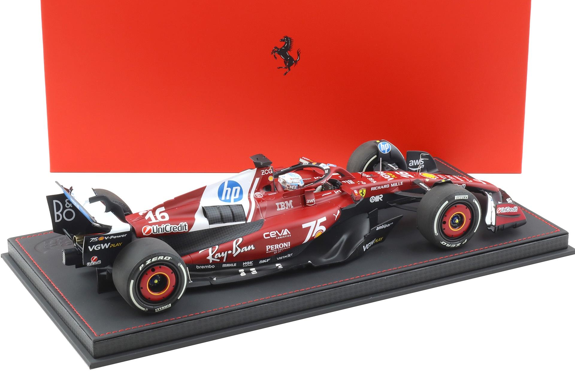 1:18 BBR Ferrari SF-25 F1 Monaco GP 2025 C. Leclerc #16 with Showcase