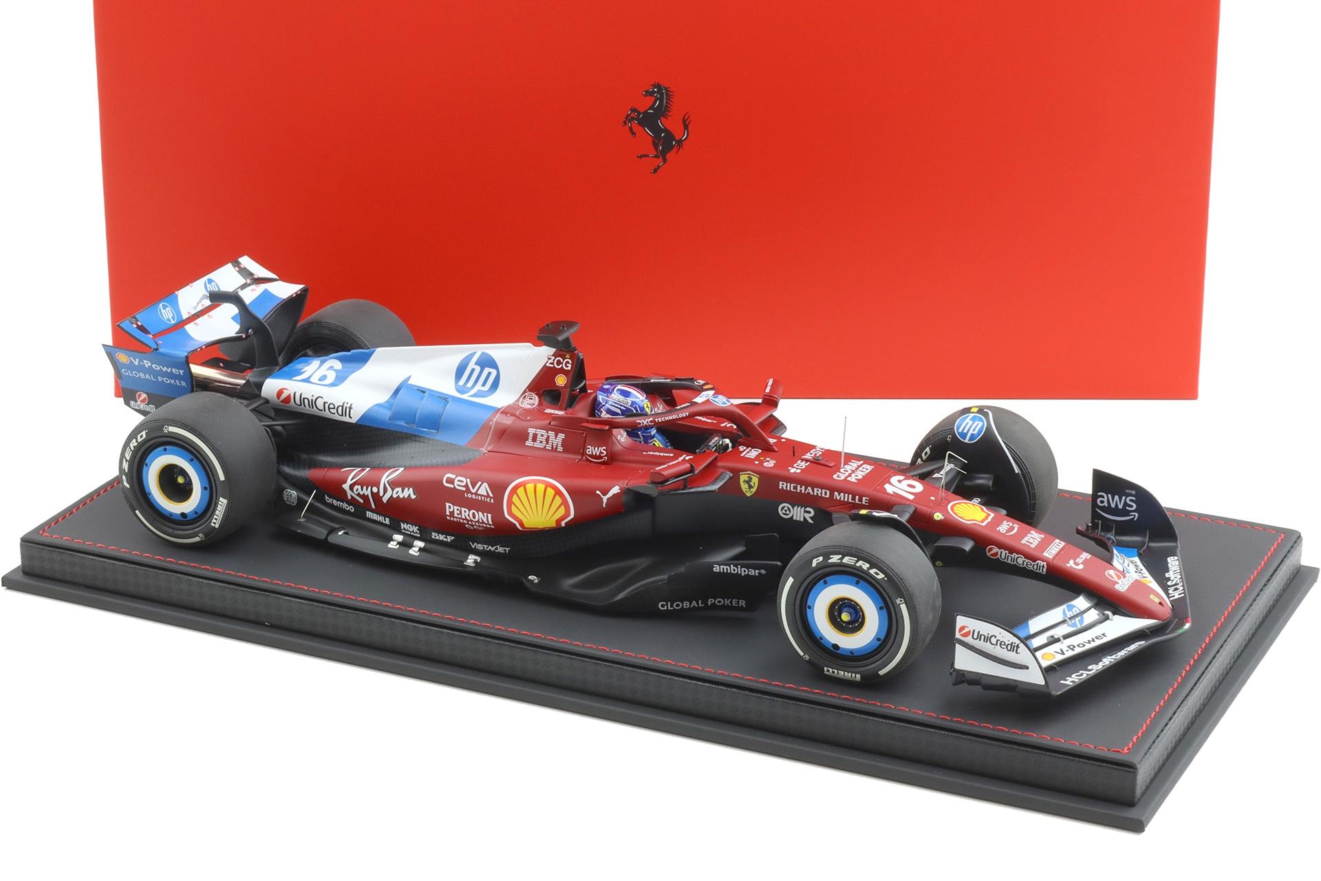 1:18 BBR Ferrari SF-25 F1 Miami GP C. Leclerc #16 with Showcase