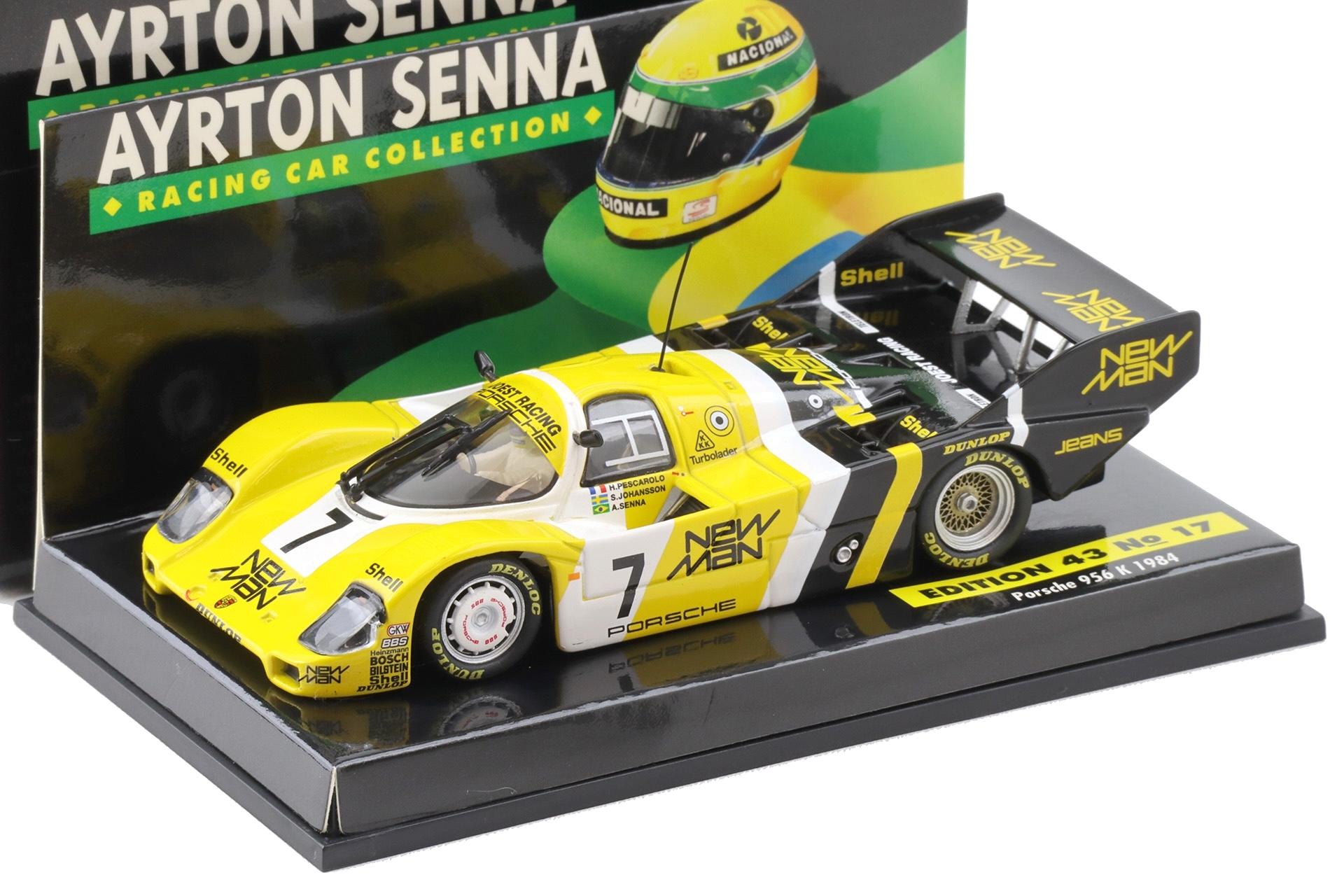 1:43 Minichamps Porsche 956 K 1984 New Man #7 Ayrton Senna Collection