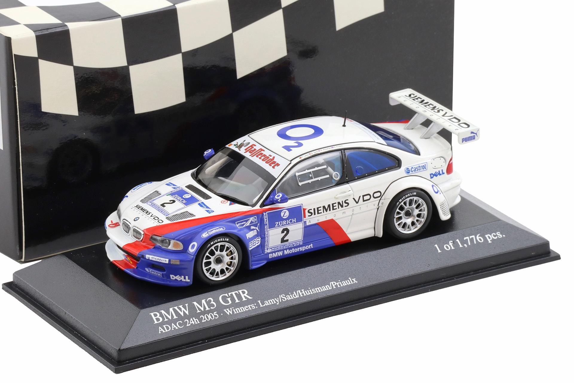 1:43 Minichamps BMW M3 E46 GTR ADAC 24h 2005 #2 Lamy/ Said/ Huisman/ Priaulx