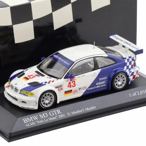 1:43 Minichamps BMW M3 E46 GTR ALMS Petit Le Mans 2001 Müller/ Müller #43