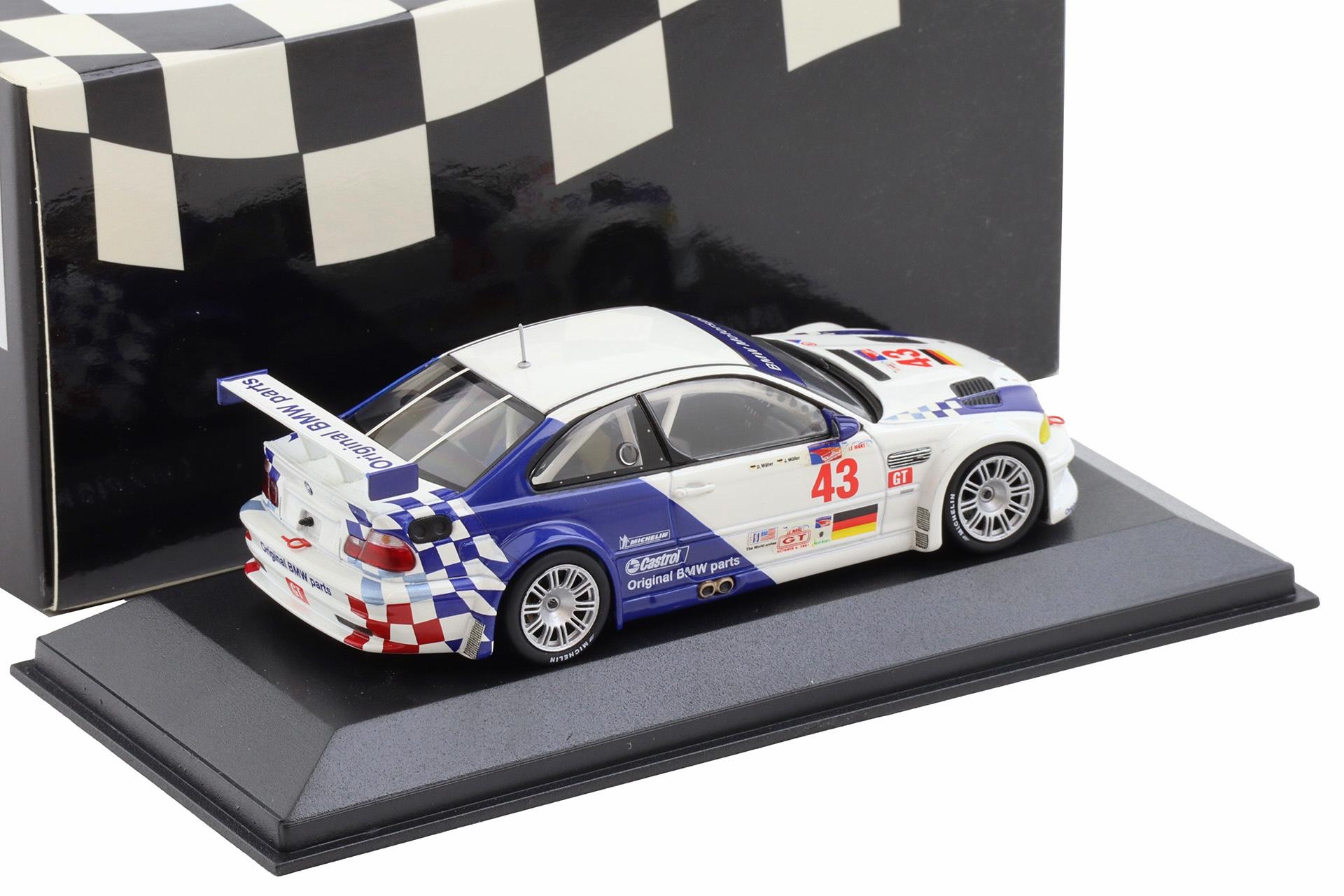 1:43 Minichamps BMW M3 E46 GTR ALMS Petit Le Mans 2001 Müller/ Müller #43