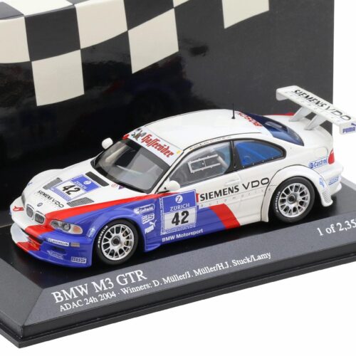 1:43 Minichamps BMW M3 E46 GTR ADAC Winners 24h 2004 Müller/ Stuck/ Lamy #42