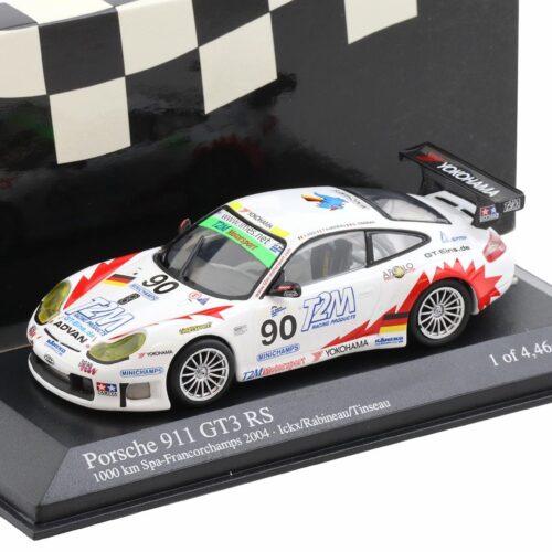 1:43 Minichamps Porsche 911 996 GT3 RS T2M 1000km SPA 2004 Ickx/Rabineau/Tinseau