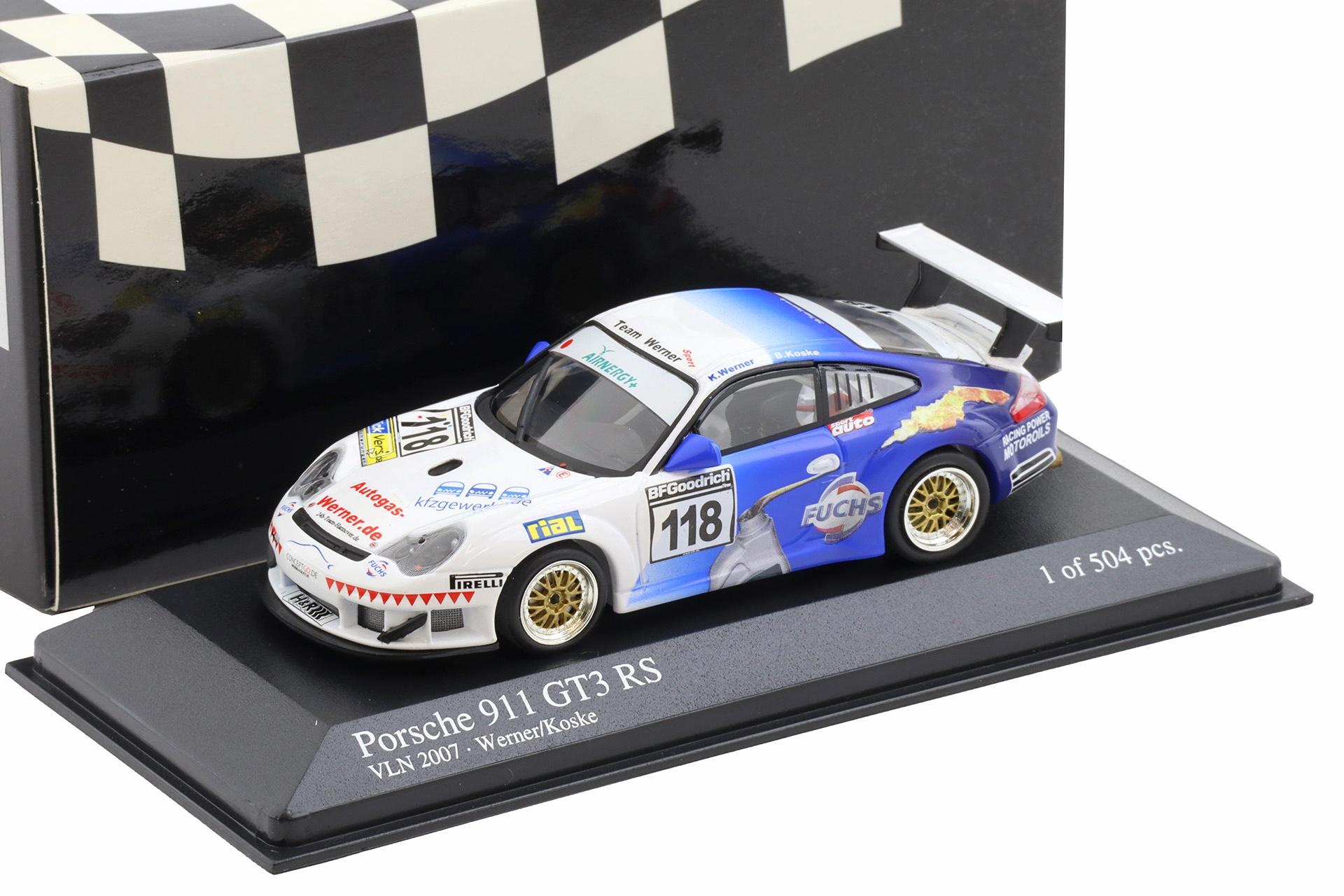 1:43 Minichamps Porsche 911 996 GT3 RS Team Werner Sport VLN 2007 Werner/ Koske