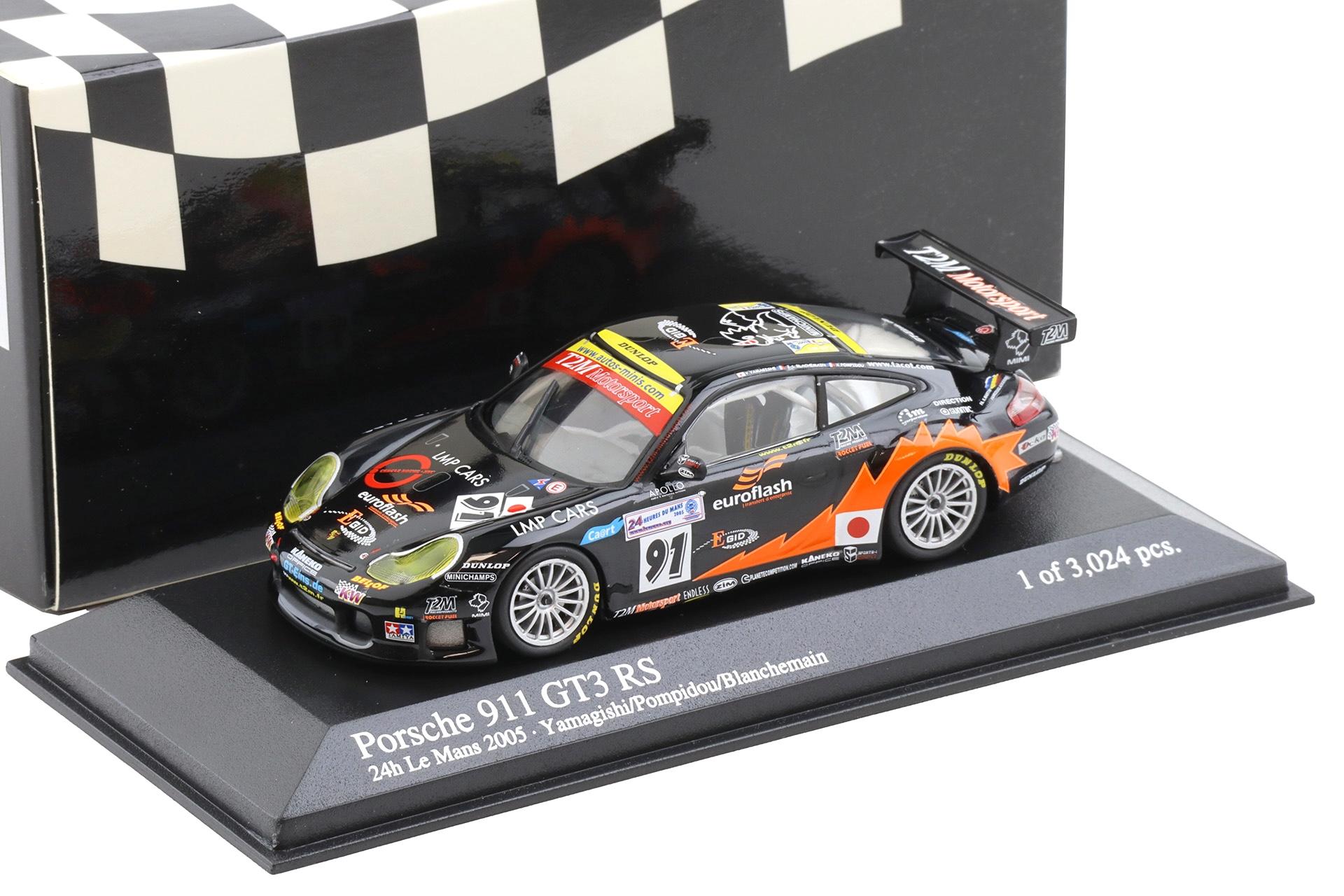 1:43 Minichamps Porsche 911 996 GT3 RS 24h Le Mans 2005 Yamagishi/Pompidou #91