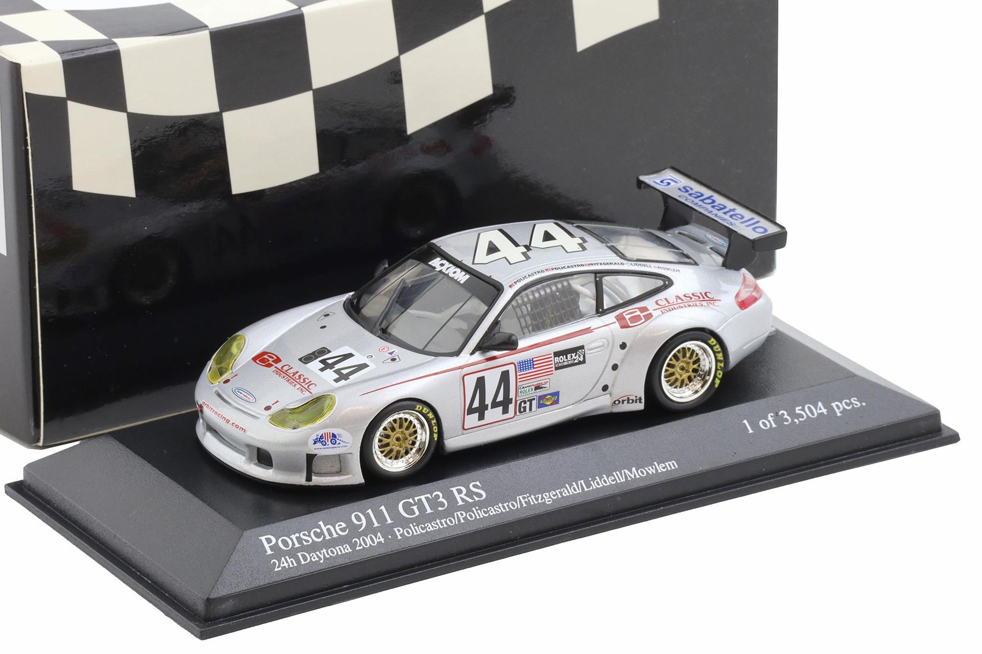 1:43 Minichamps Porsche 911 996 GT3 RS 24h Daytona 2004 Policastro/ Fitzgerald #44