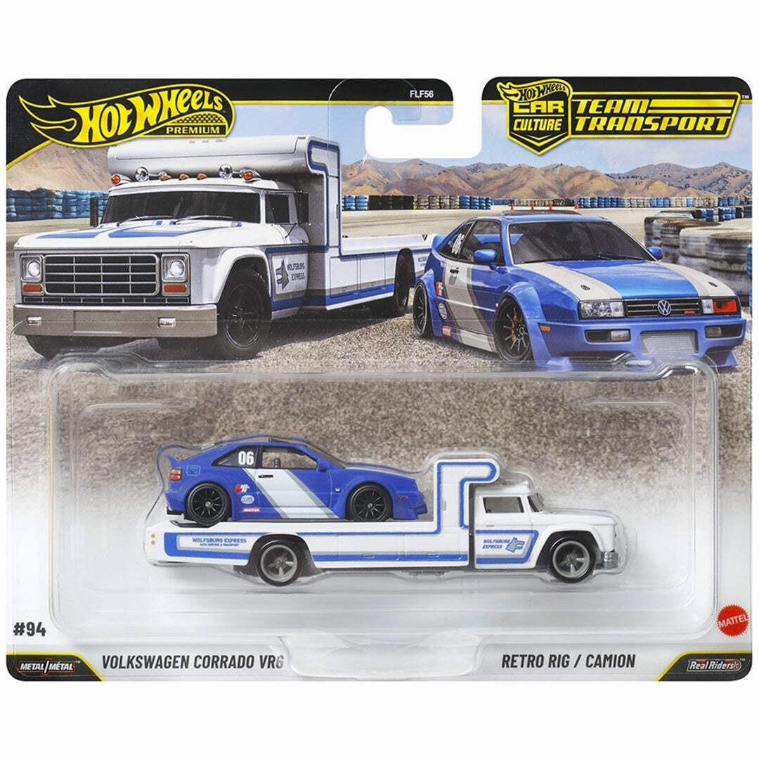 1:64 Hot Wheels Premium 2026 Team Transport JHX95 VW Corrado VR6 + Retro Rig