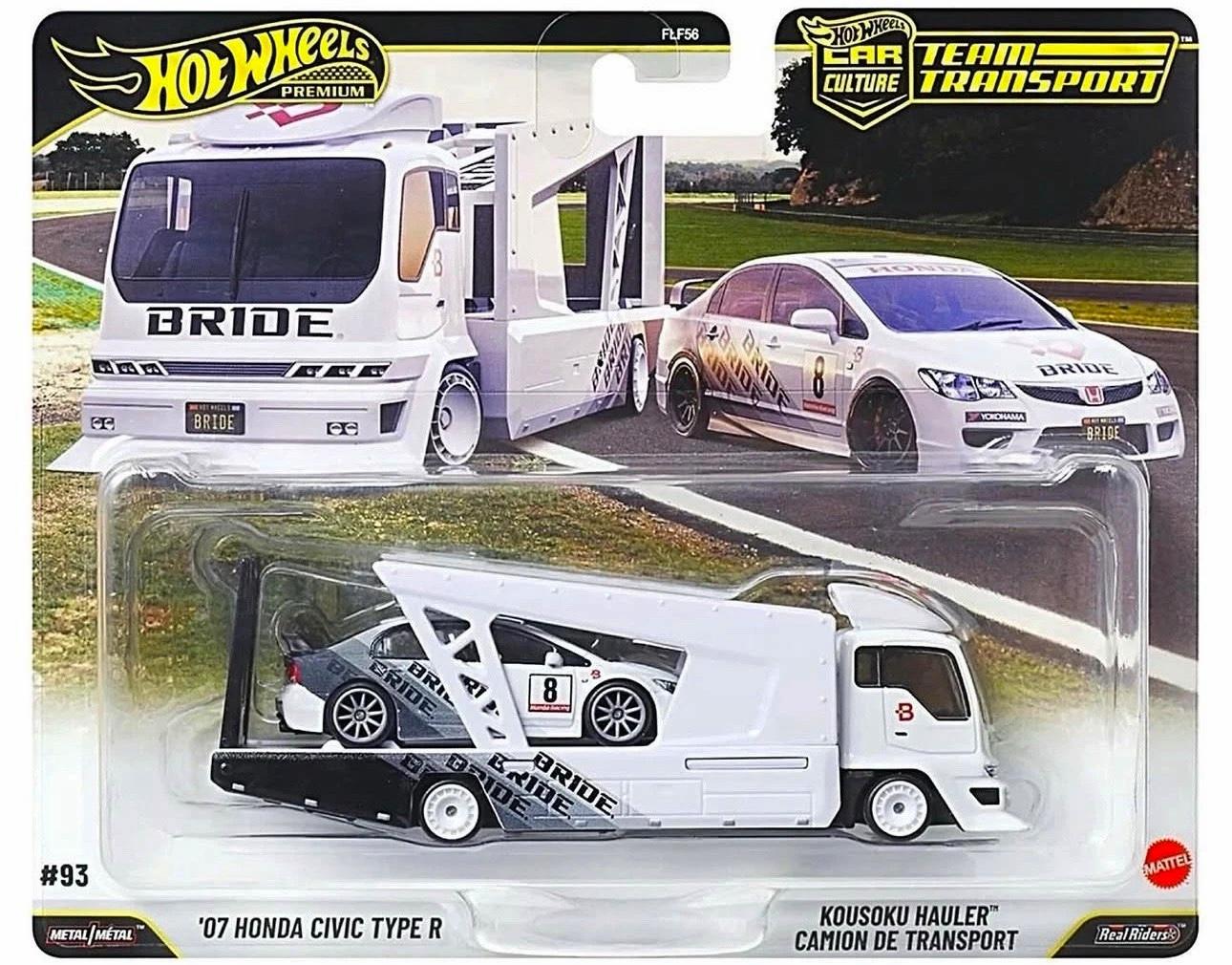 1:64 Hot Wheels Premium 2026 Team Transport JHX94 Honda Civic Type R + Kousoku Hauler