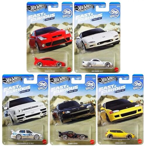 1:64 Hot Wheels 2026 Silver Series Fast & Furious Race-Off SET 5 pcs. 979P VW, Honda, Toyota