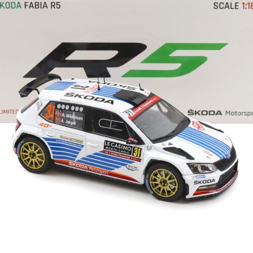 1:18 FOX18 Skoda Fabia R5 Winner WRC Rally Monte Carlo 2017 #31 Mikkelsen