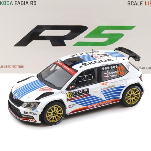 1:18 FOX18 Skoda Fabia R5 WRC Rally Monte Carlo 2017 #32 Kopecky/ Dresler