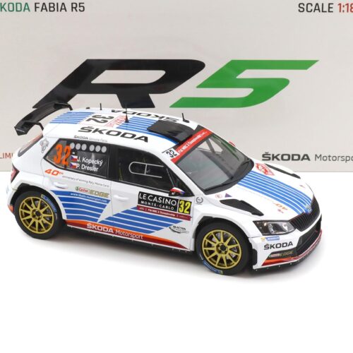 1:18 FOX18 Skoda Fabia R5 WRC Rally Monte Carlo 2017 #32 Kopecky/ Dresler