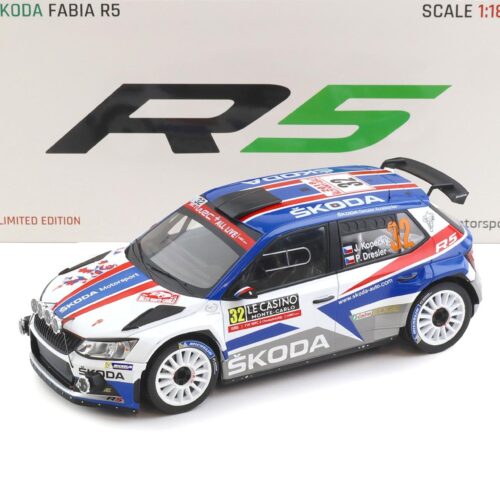 1:18 FOX18 Skoda Fabia R5 WRC Rally Monte Carlo 2018 #32 Kopecky/ Dresler