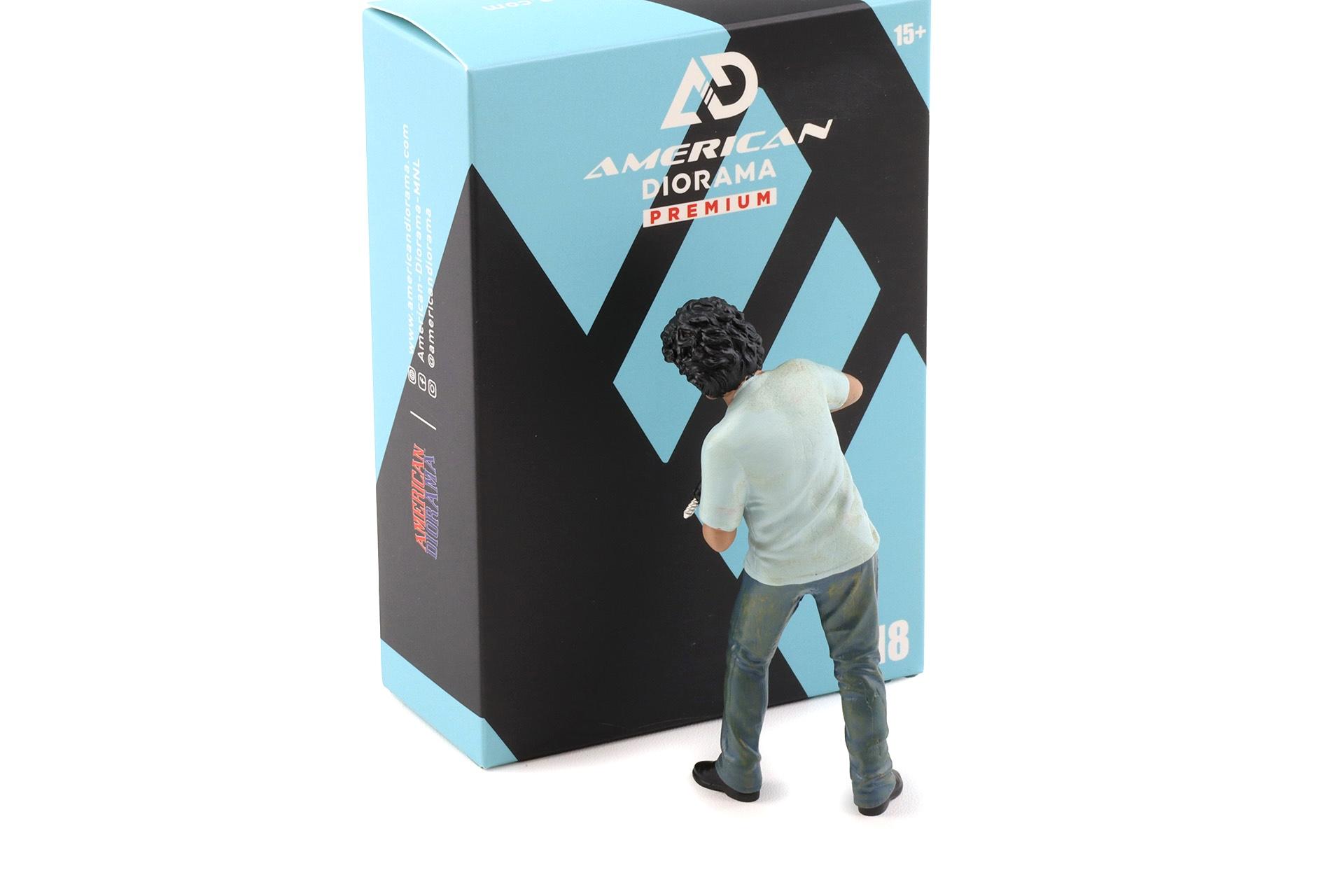 1:18 American Diorama Figur RWB Legend Akira Nakai-San mit Bohrer
