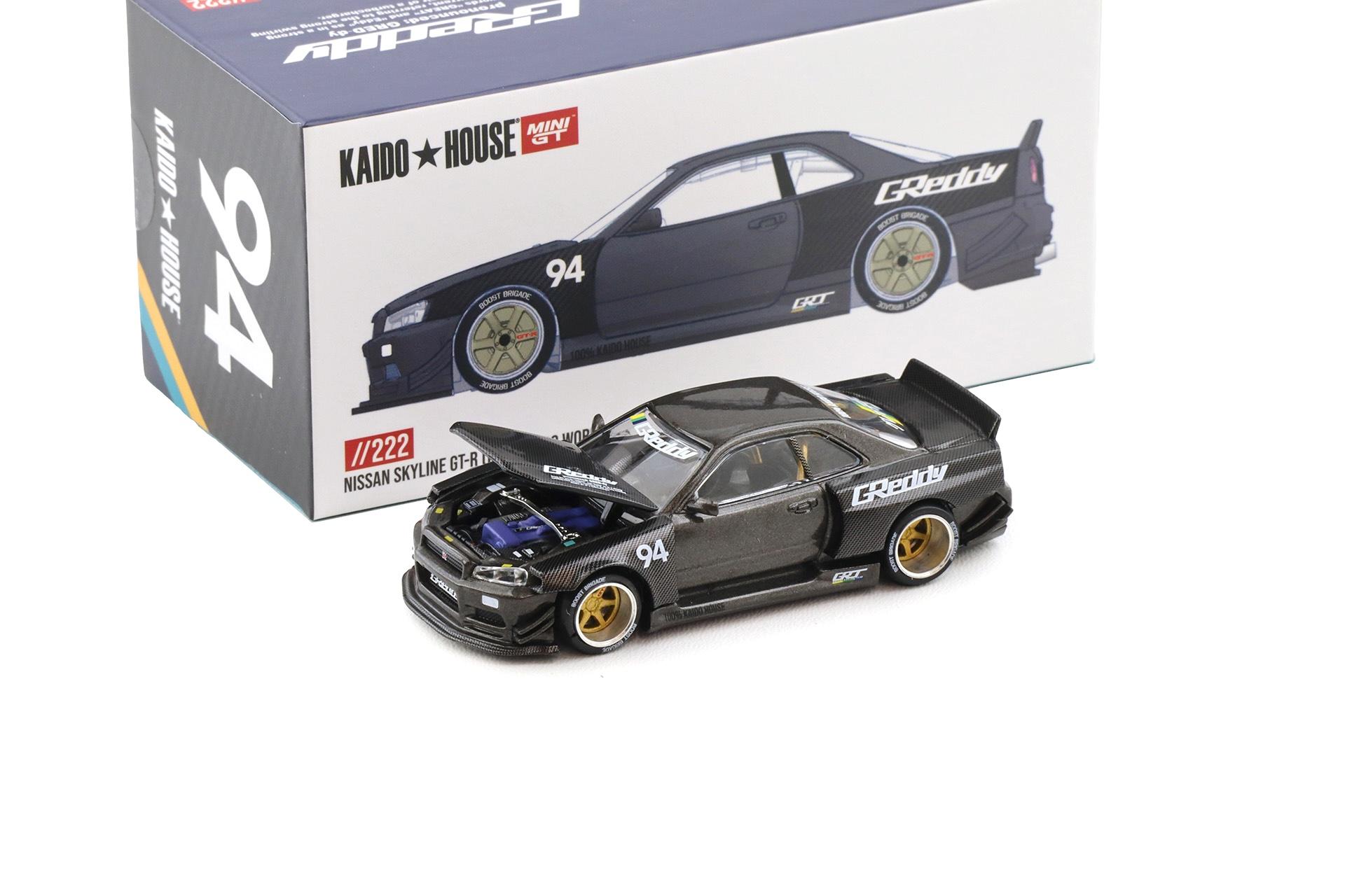 1:64 TSM Mini GT Kaido House Nissan Skyline GT-R R34 Kaido Works V2 GReddy