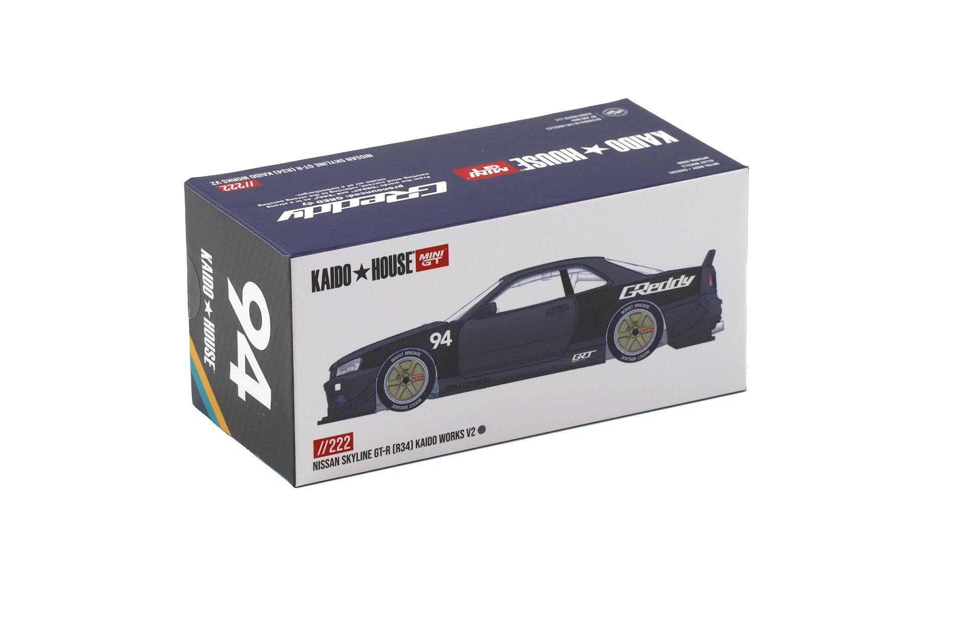 1:64 TSM Mini GT Kaido House Nissan Skyline GT-R R34 Kaido Works V2 GReddy