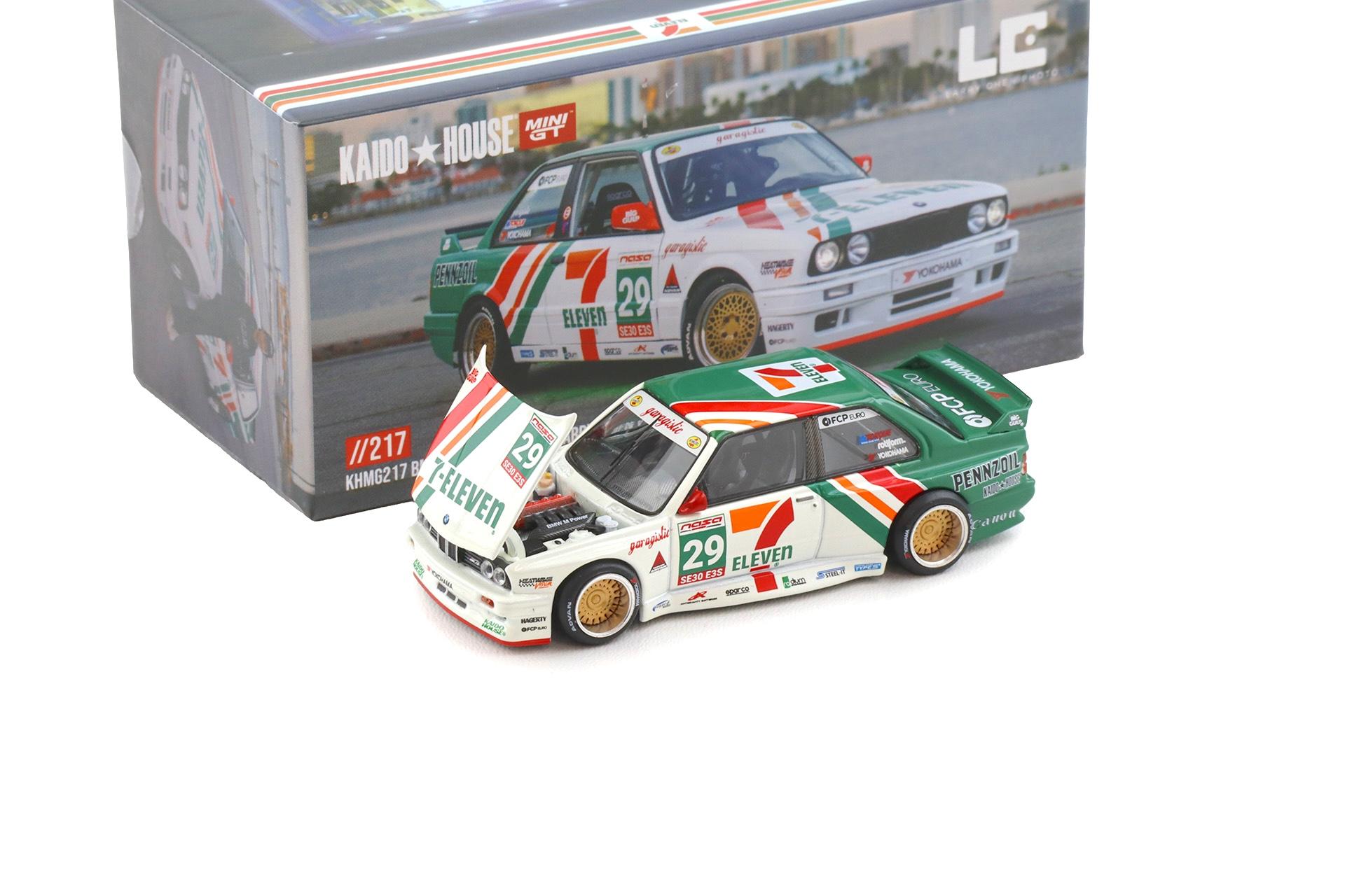 1:64 TSM Mini GT Kaido House BMW M3 E30 Kaido Works Larry Chen V1 7Eleven