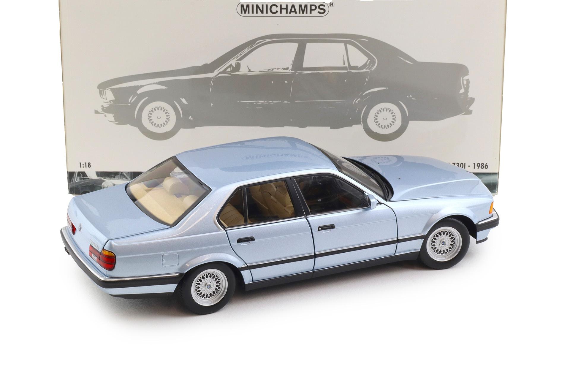 1:18 Minichamps BMW 730i E32 Limousine 1986 light blue metallic