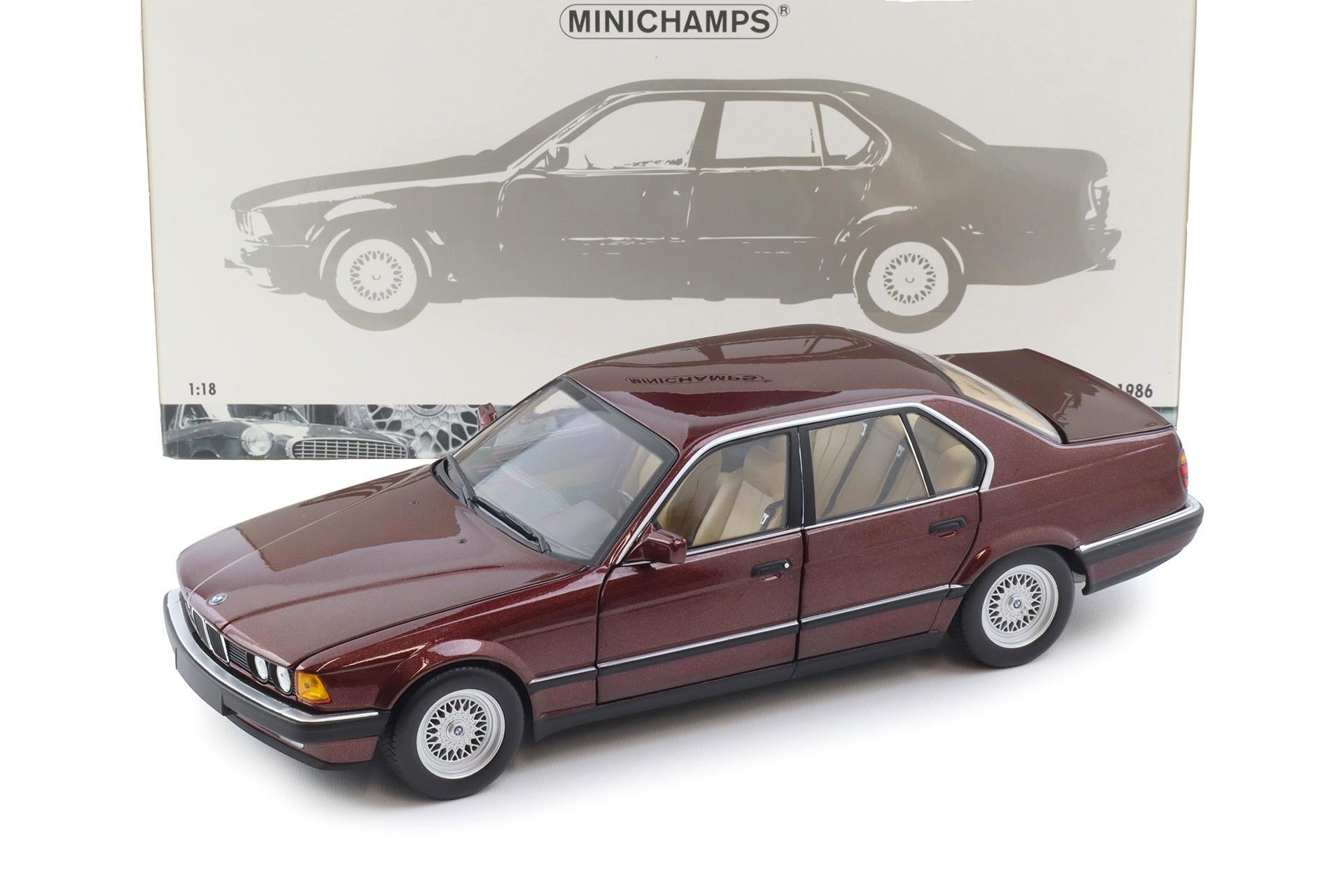 1:18 Minichamps BMW 730i E32 Limousine 1986 dark red metallic
