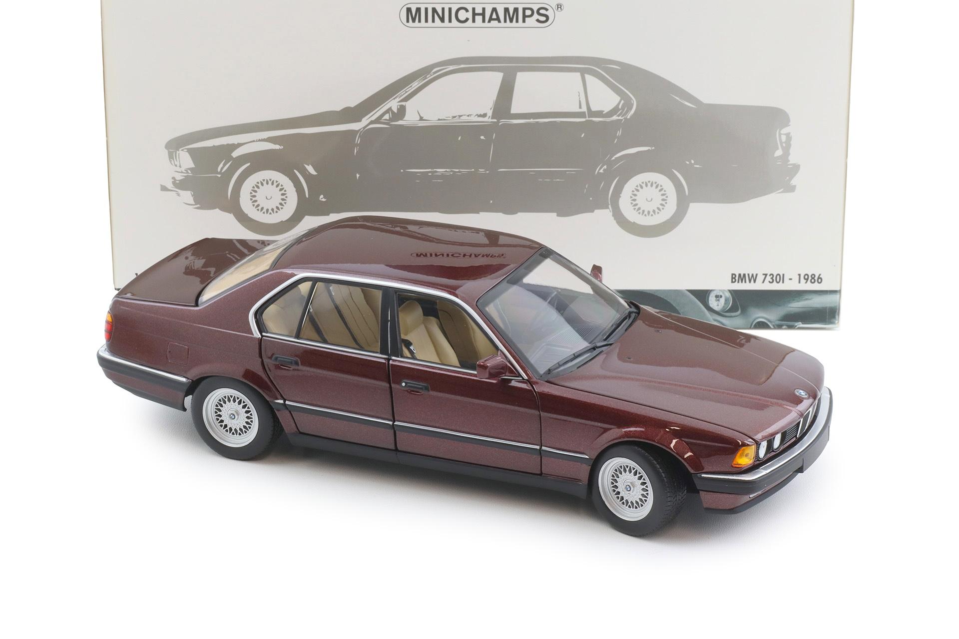 1:18 Minichamps BMW 730i E32 Limousine 1986 dark red metallic