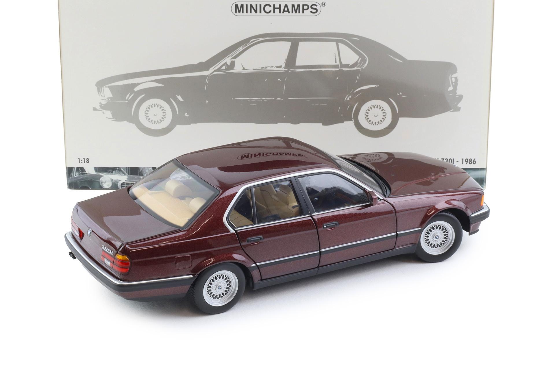 1:18 Minichamps BMW 730i E32 Limousine 1986 dark red metallic