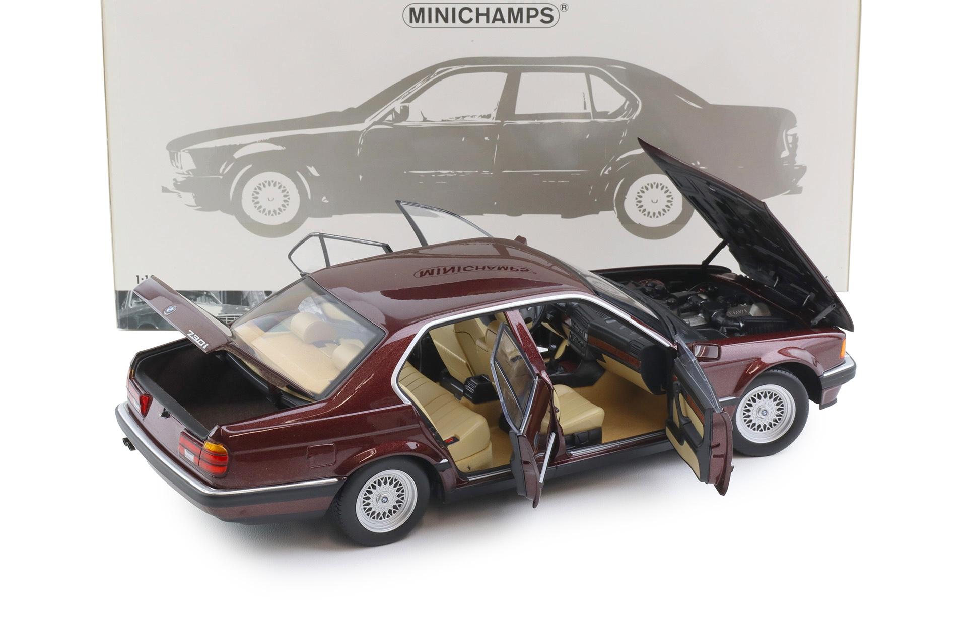 1:18 Minichamps BMW 730i E32 Limousine 1986 dark red metallic