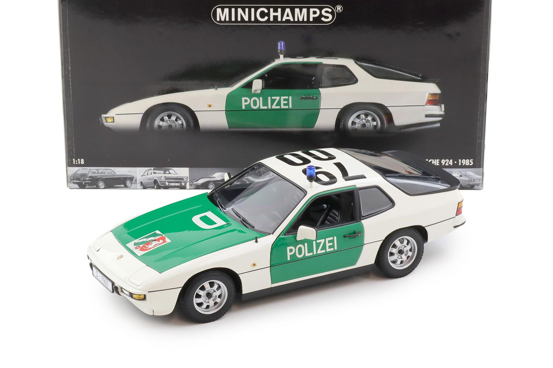 1:18 Minichamps Porsche 924 Polizei Autobahnpolizei Düsseldorf 1985