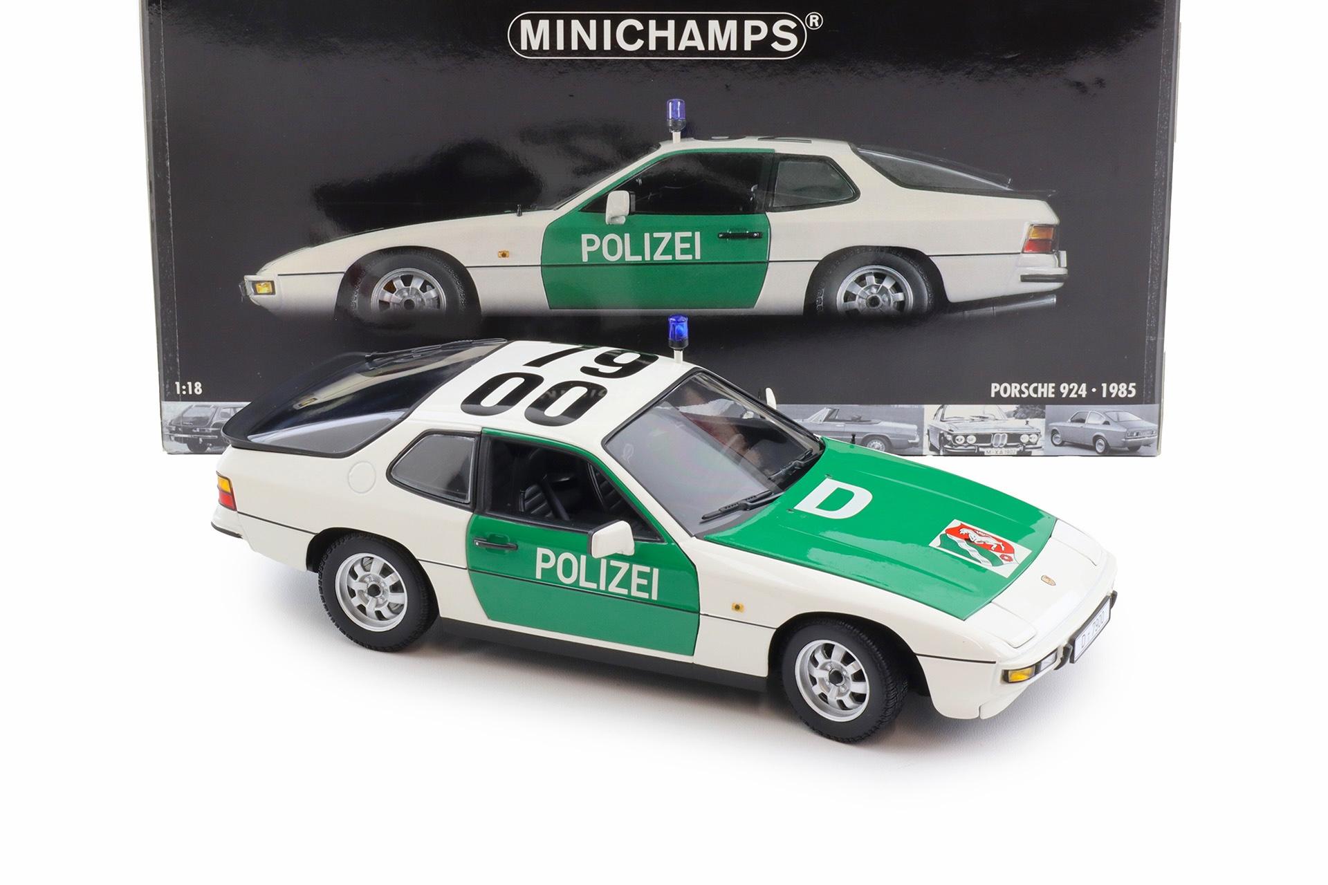 1:18 Minichamps Porsche 924 Polizei Autobahnpolizei Düsseldorf 1985