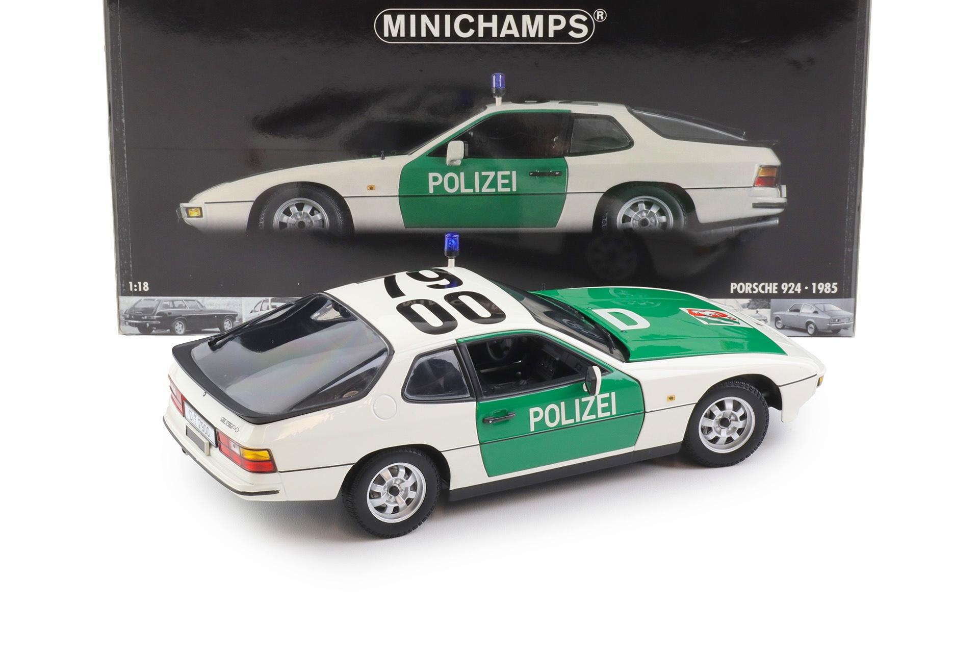 1:18 Minichamps Porsche 924 Polizei Autobahnpolizei Düsseldorf 1985