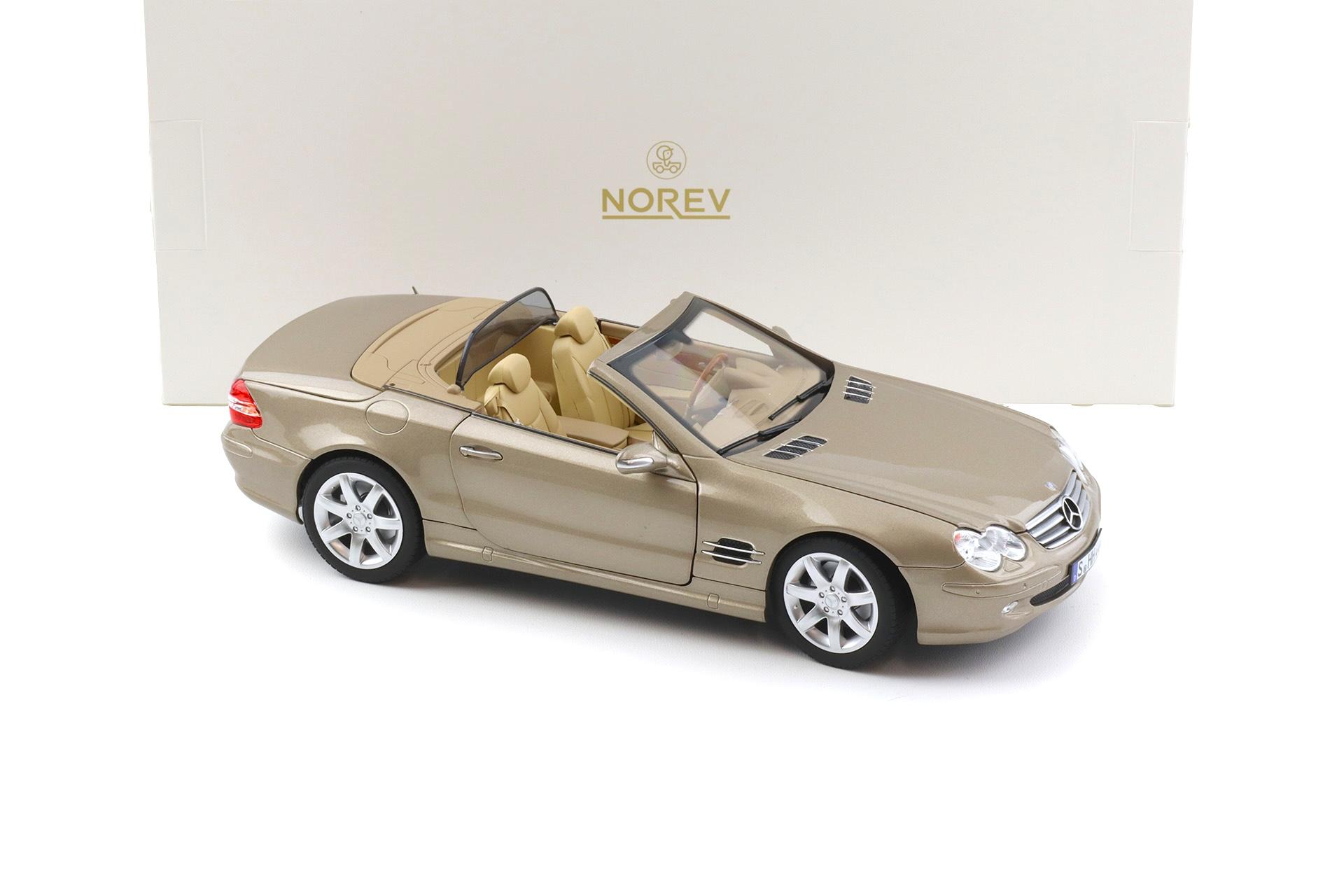 1:18 Norev Mercedes SL 500 R230 Convertible 2003 Travertin beige metallic