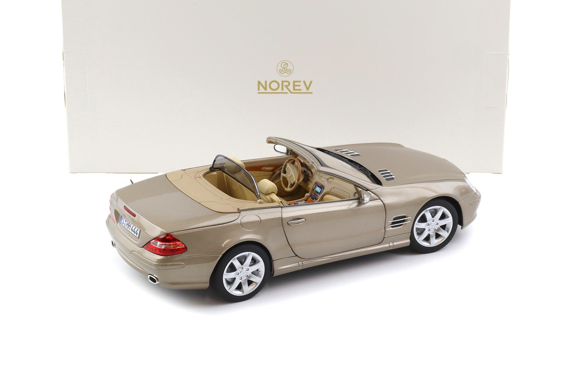 1:18 Norev Mercedes SL 500 R230 Convertible 2003 Travertin beige metallic