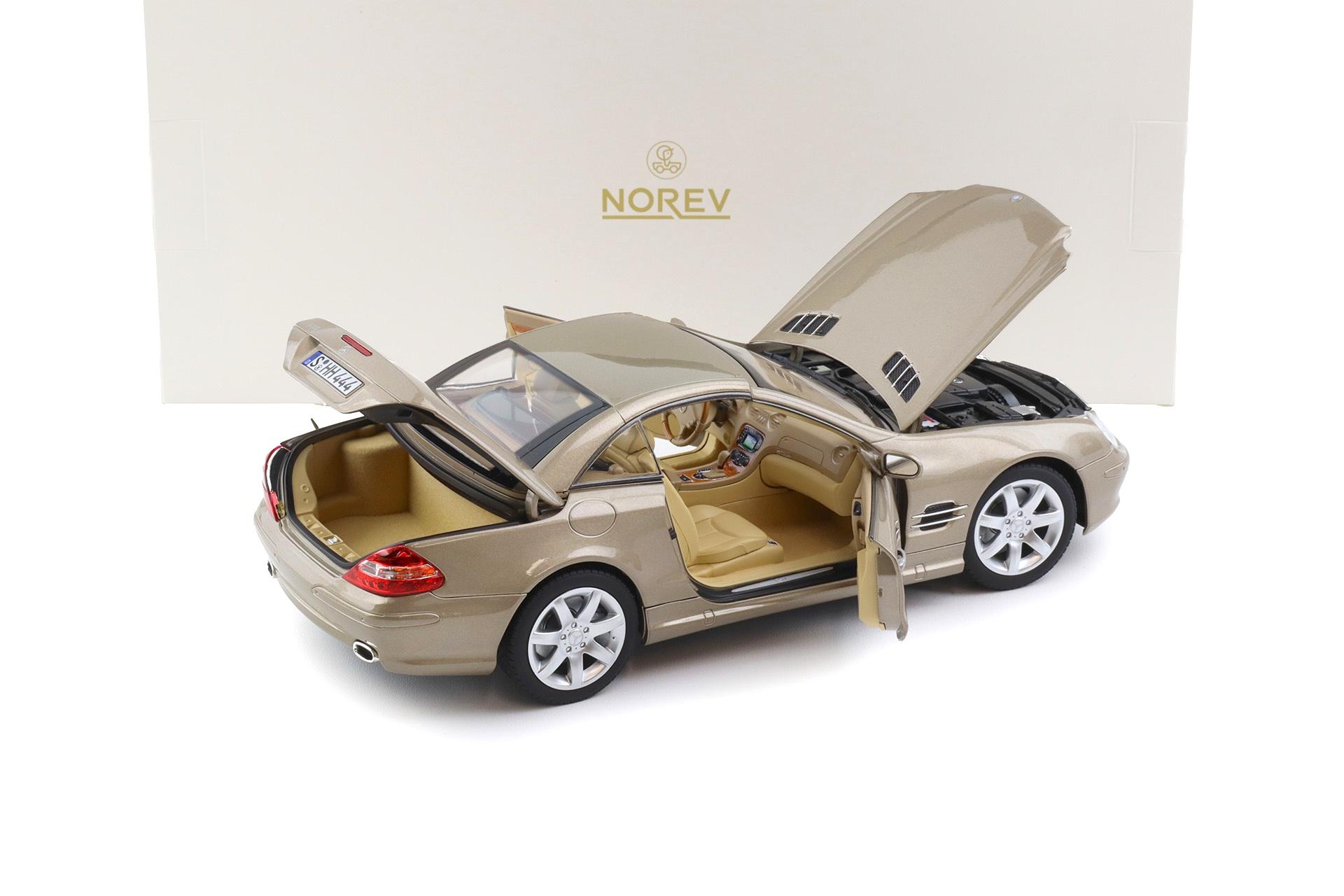 1:18 Norev Mercedes SL 500 R230 Convertible 2003 Travertin beige metallic