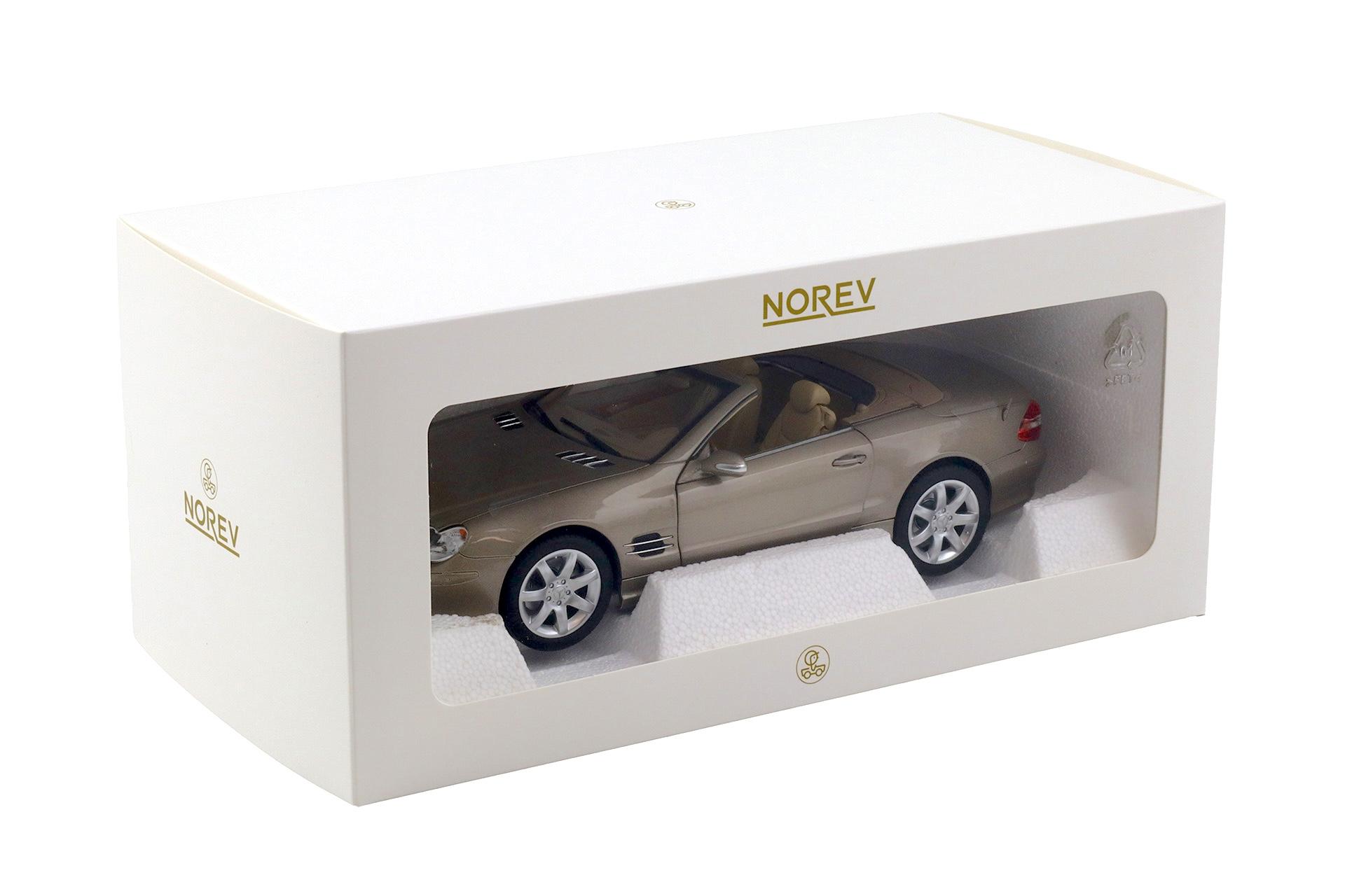1:18 Norev Mercedes SL 500 R230 Convertible 2003 Travertin beige metallic