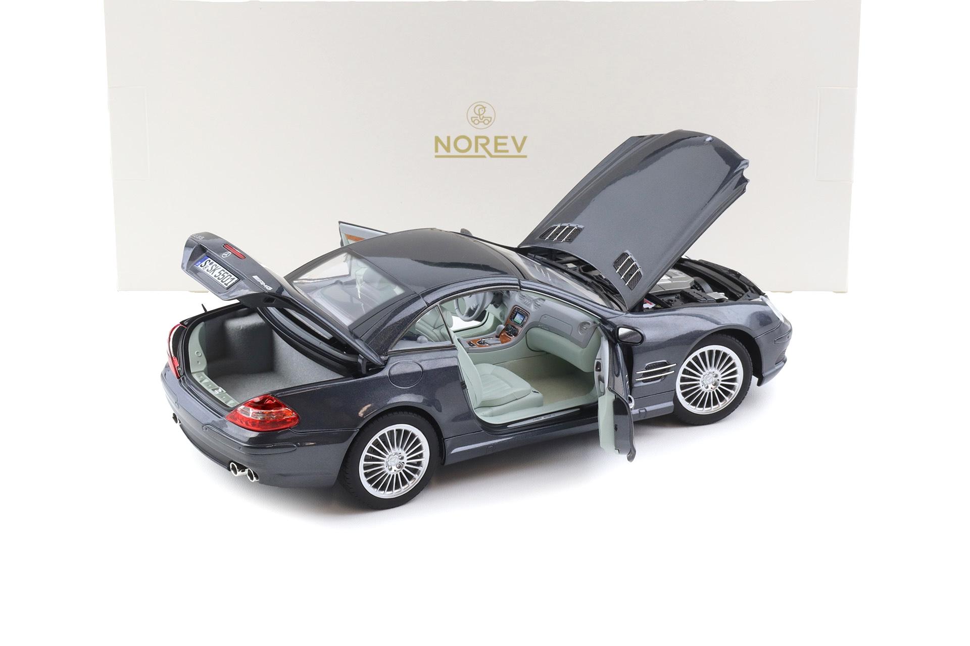 1:18 Norev Mercedes SL 55 AMG Convertible 2003 Tectite grey metallic - Limited 200 pcs.