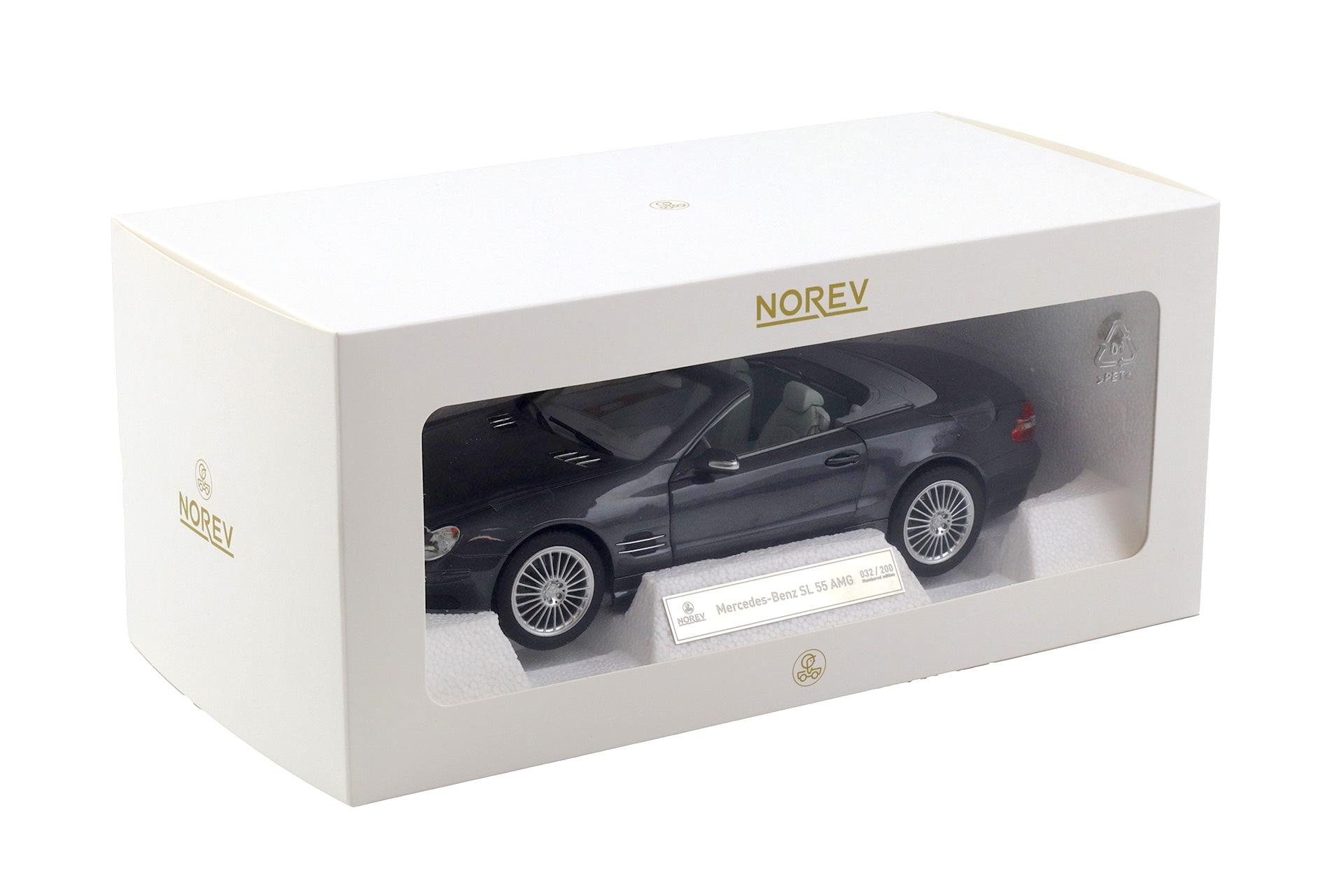 1:18 Norev Mercedes SL 55 AMG Convertible 2003 Tectite grey metallic - Limited 200 pcs.