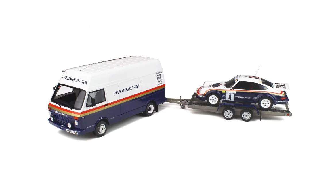 1:18 OTTO mobile OT331 Rallye Pack VW LT35 + Porsche 911 SC RS Toivonen 1984