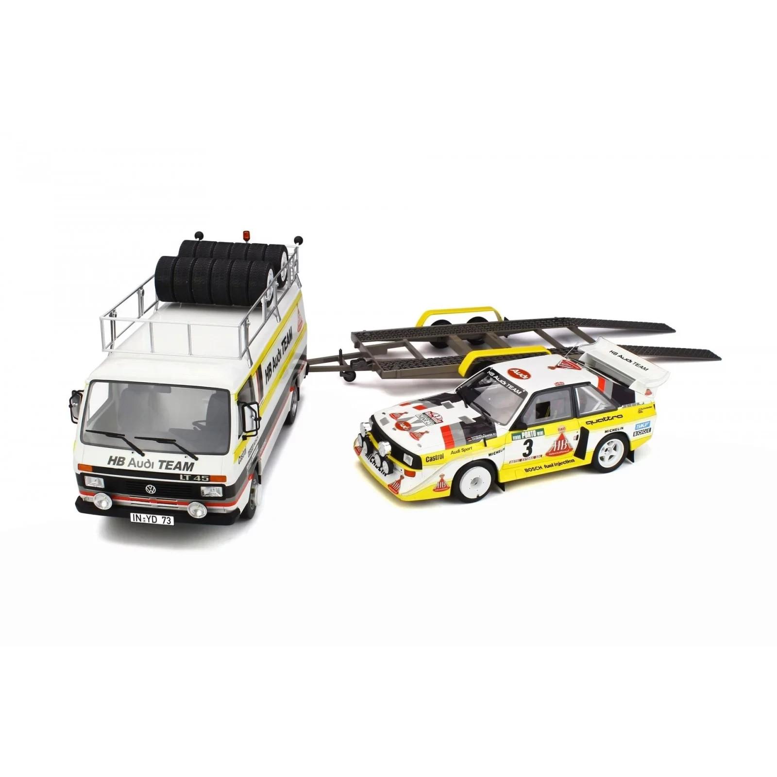 1:18 OTTO mobile OT276 Rallye Pack VW LT35 + Audi S1 Quattro HB Röhrl Portugal 1986