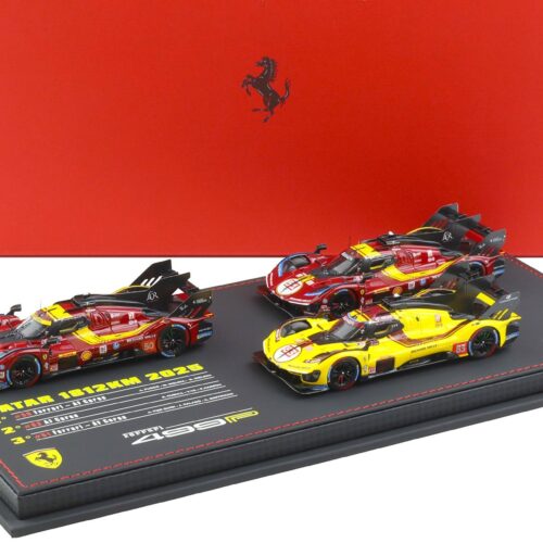 1:43 BBR Ferrari 499P Qatar 2025 Special Set of three with Showcase - Limited 50 pcs.